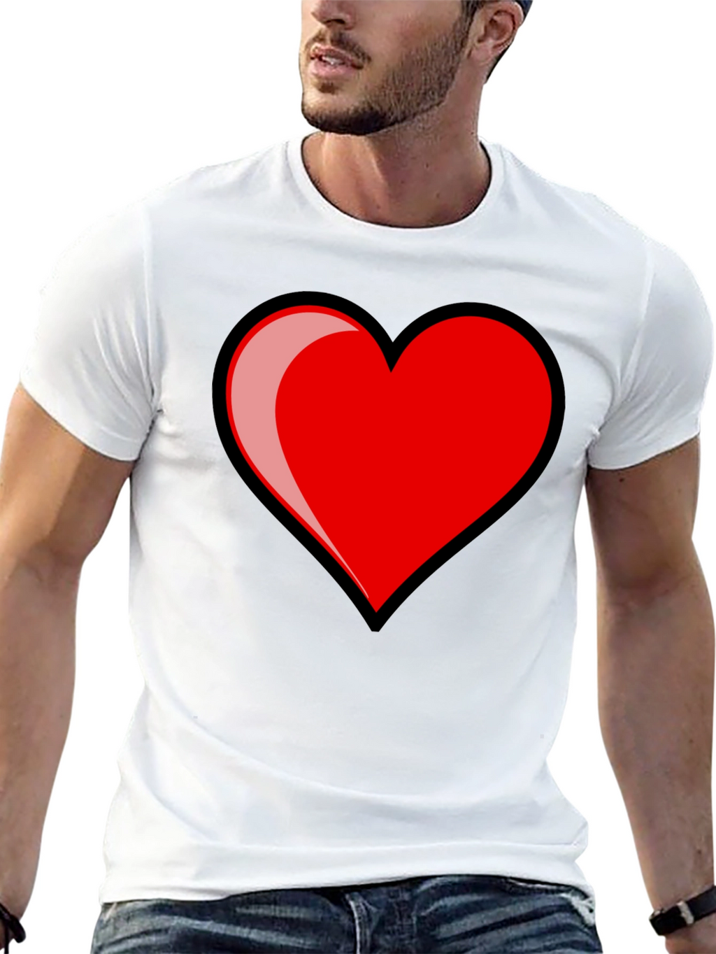 Heart Graphic Black T-Shirt