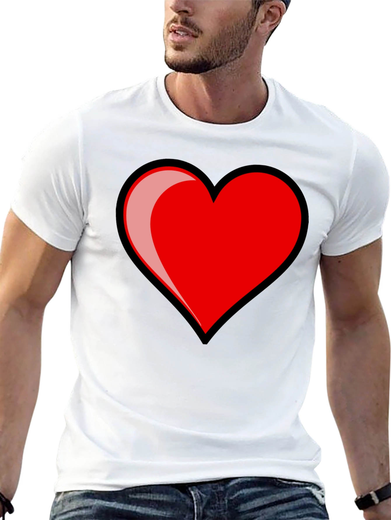 Heart Graphic Black T-Shirt