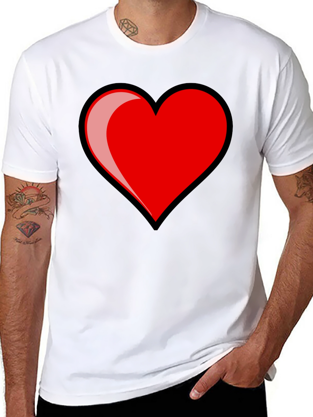 Heart Graphic Black T-Shirt
