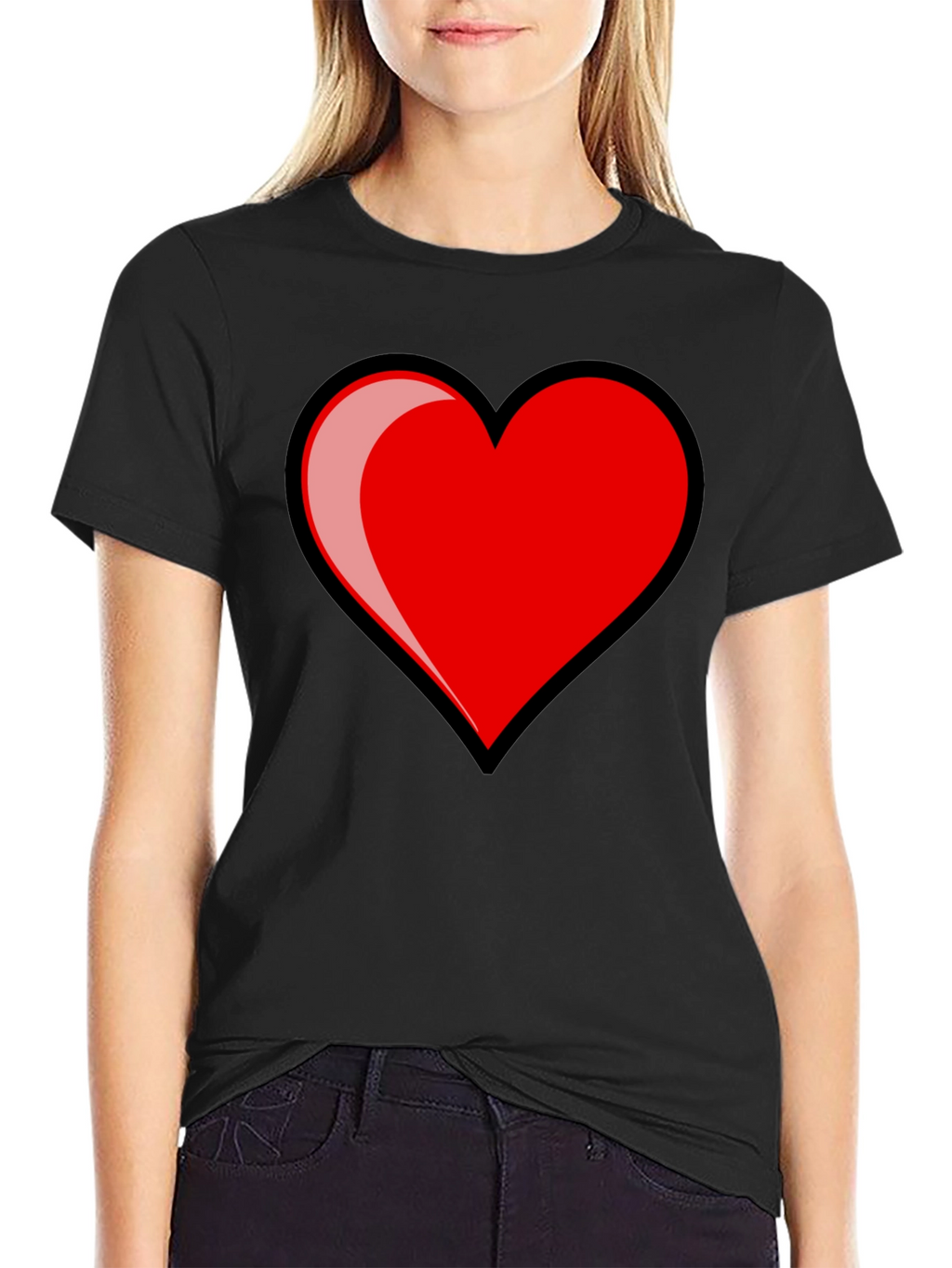 Heart Graphic Black T-Shirt
