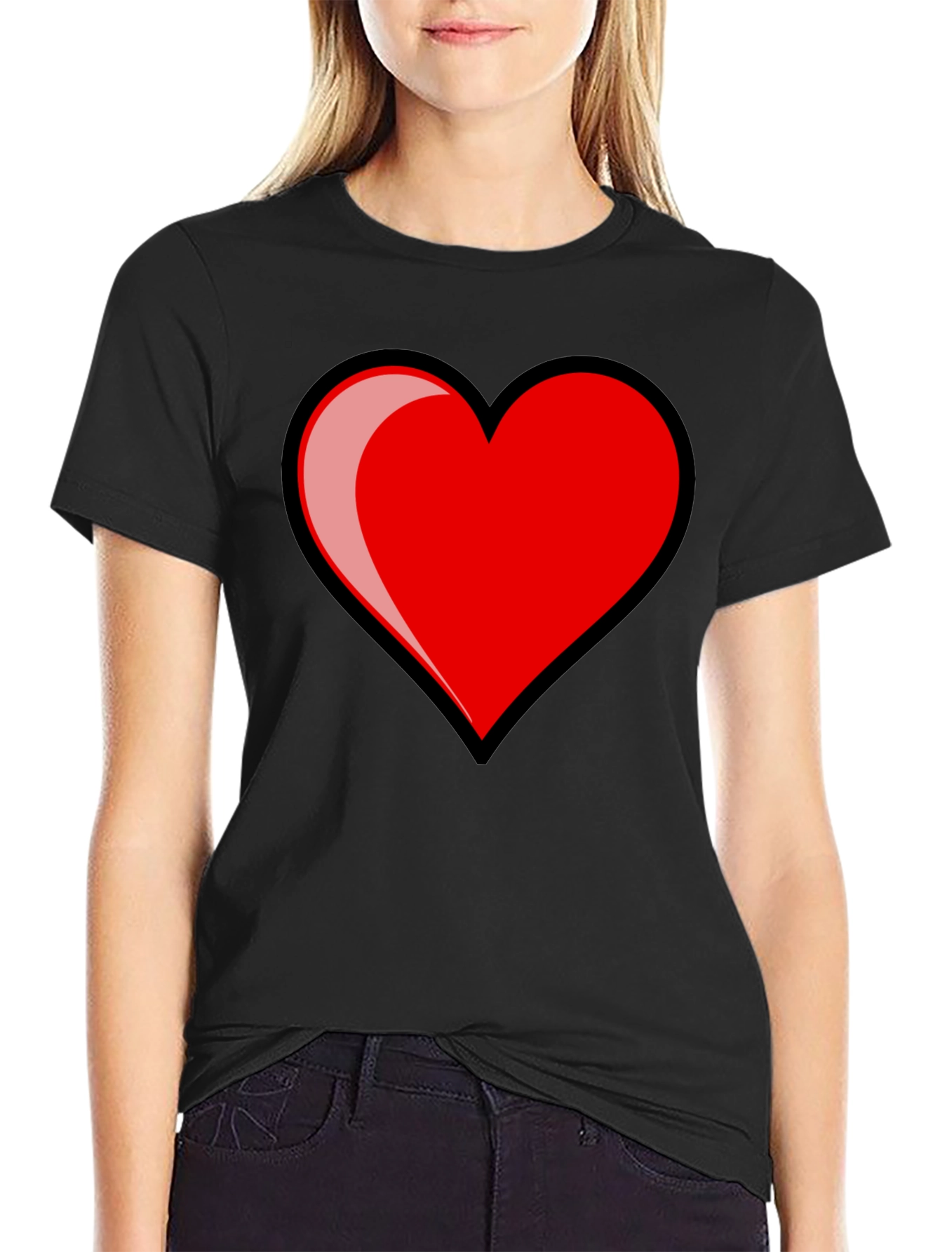 Heart Graphic Black T-Shirt