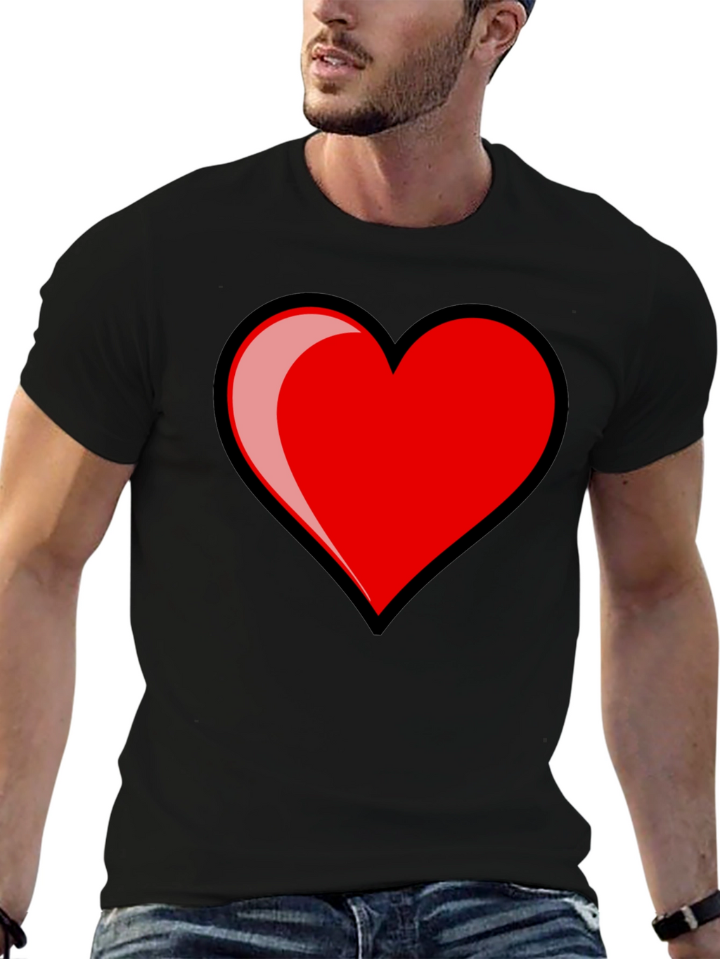 Heart Graphic Black T-Shirt