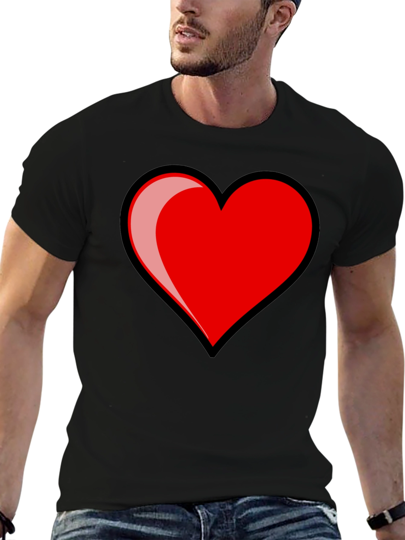 Heart Graphic Black T-Shirt