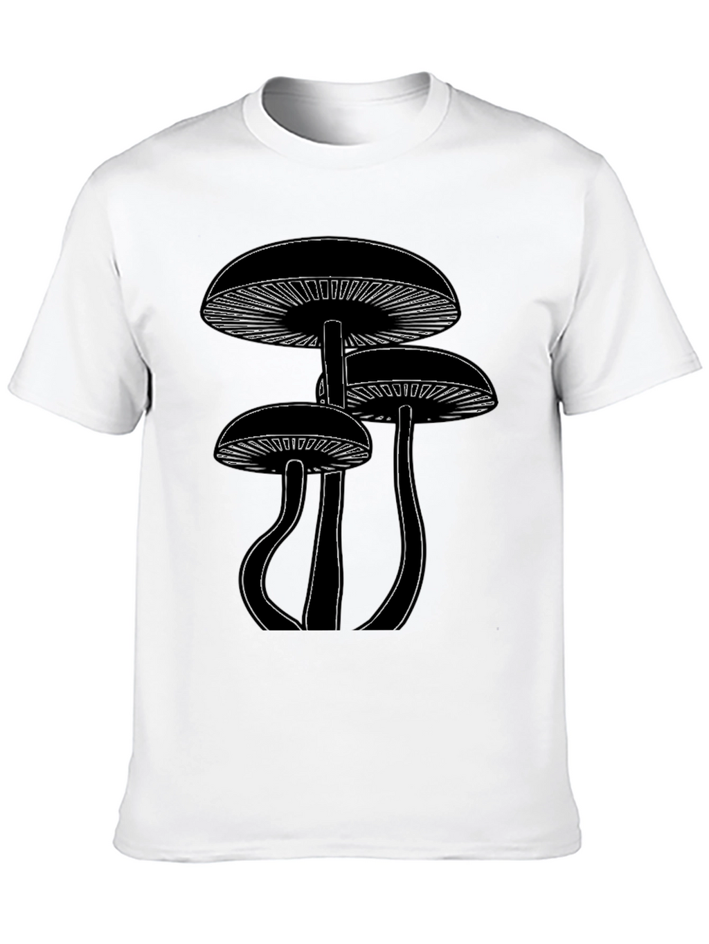Mushroom Graphic Tee - Black Cotton Blend