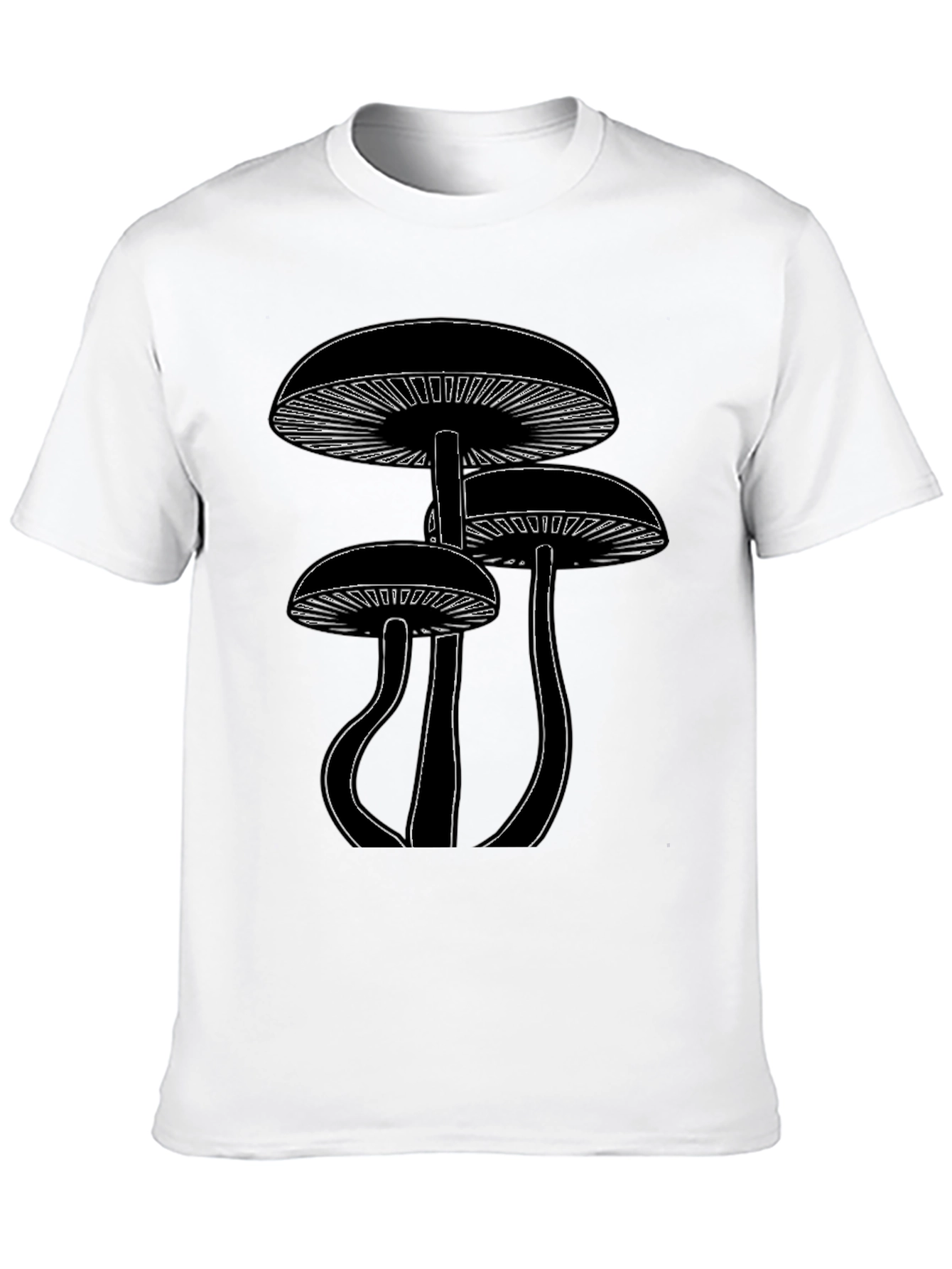 Mushroom Graphic Tee - Black Cotton Blend