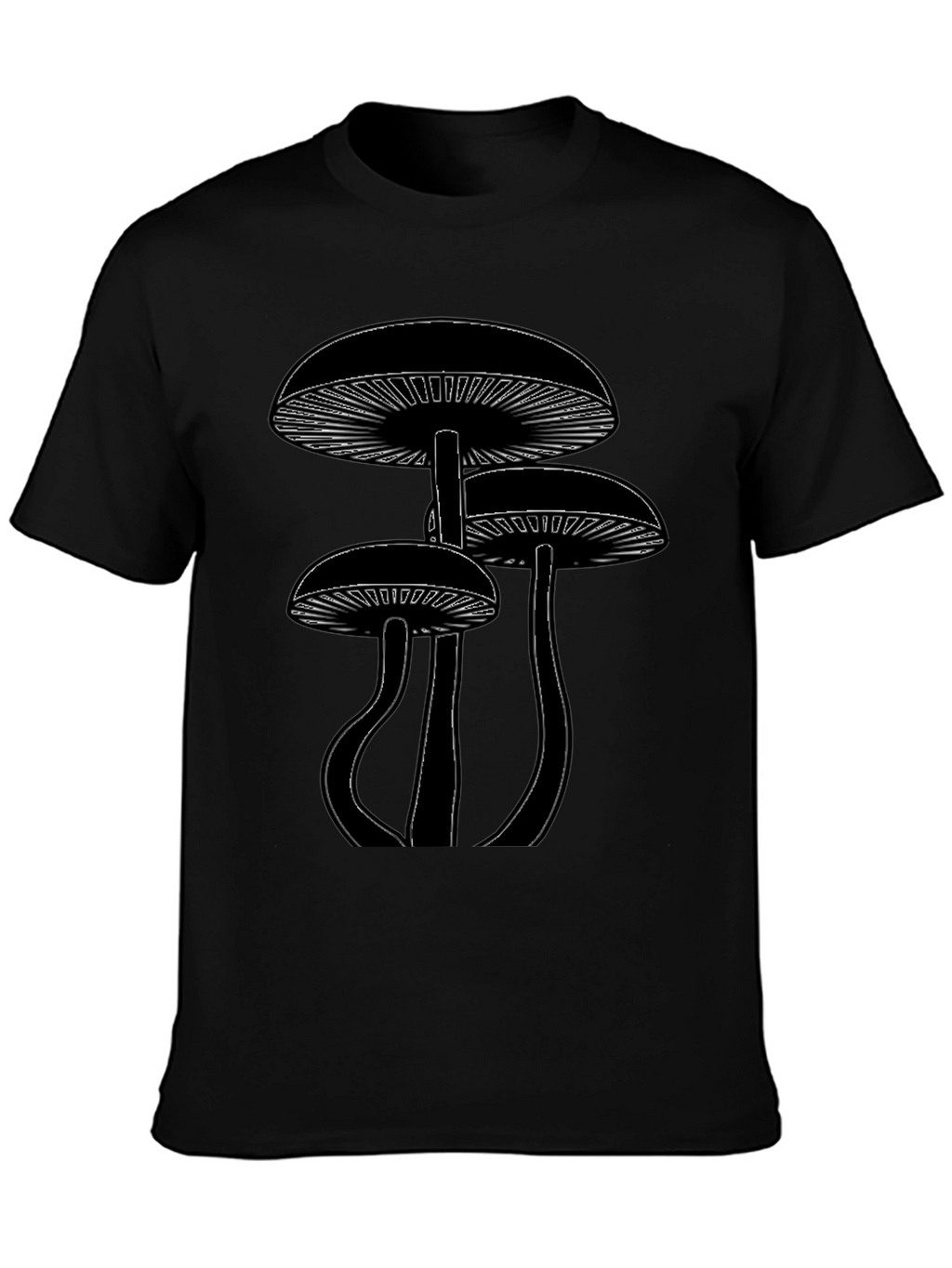 Mushroom Graphic Tee - Black Cotton Blend