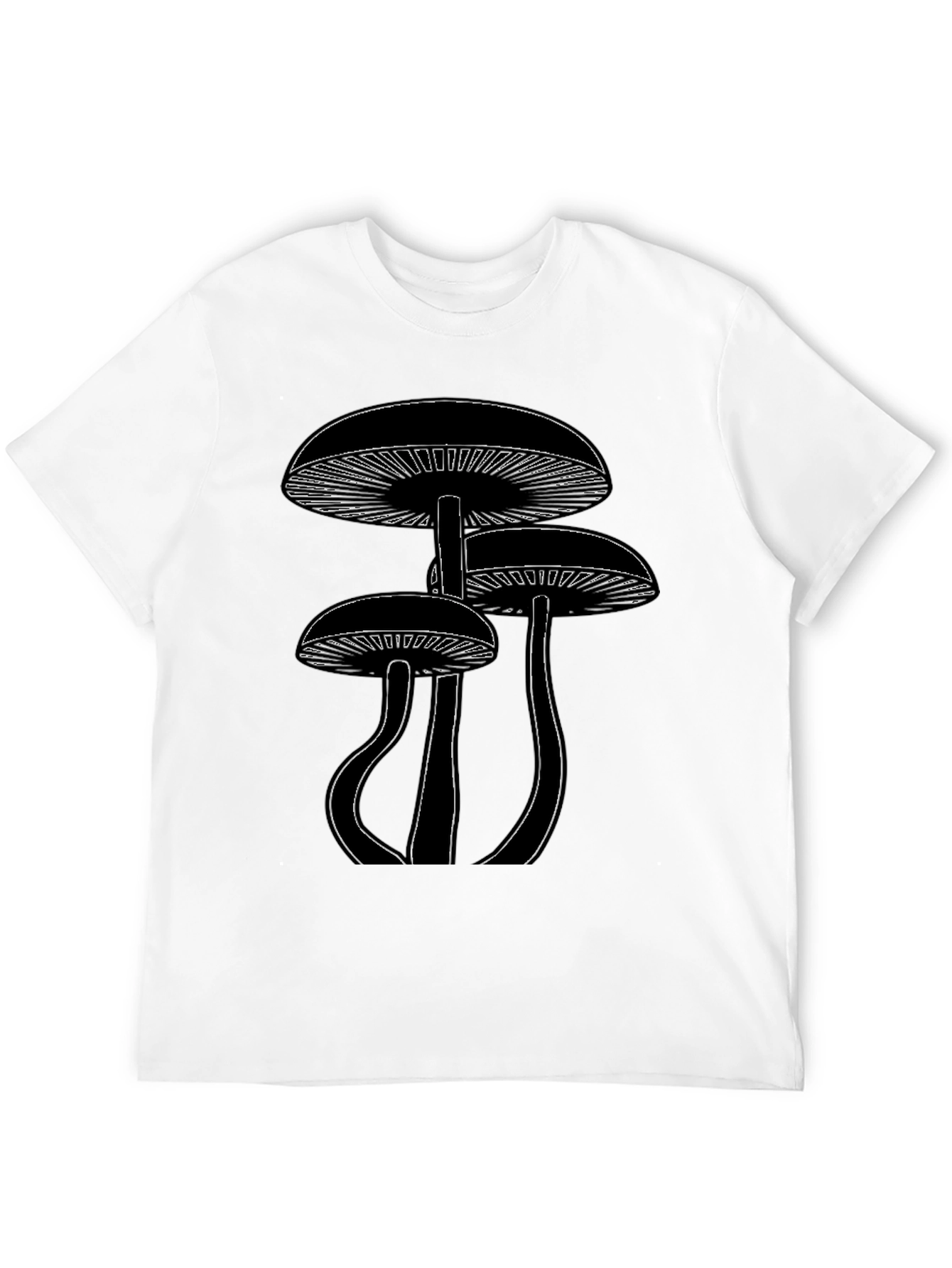 Mushroom Graphic Tee - Black Cotton Blend