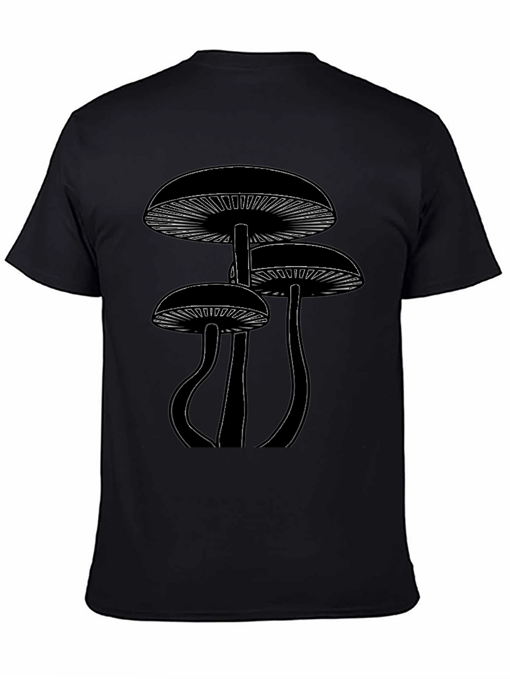 Mushroom Graphic Tee - Black Cotton Blend