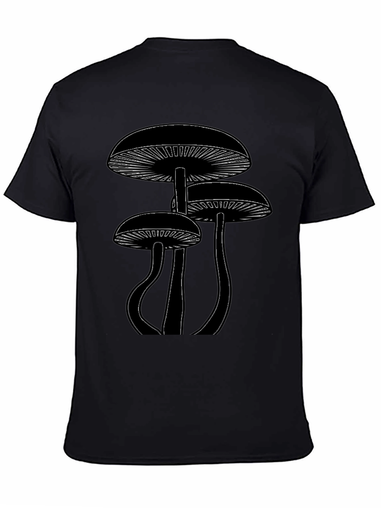 Mushroom Graphic Tee - Black Cotton Blend