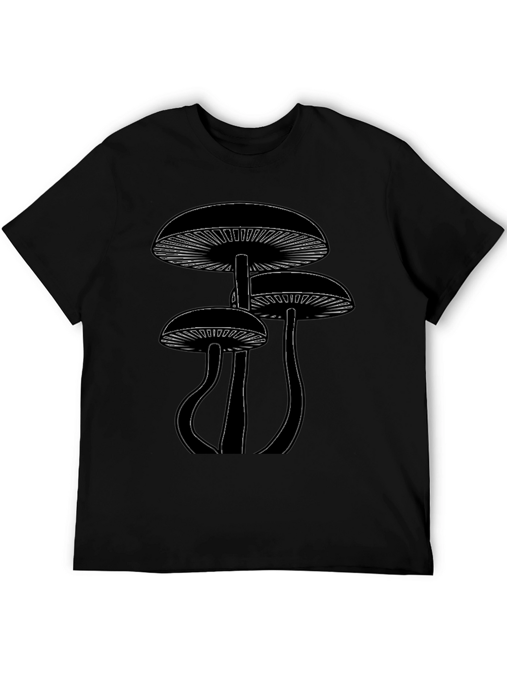Mushroom Graphic Tee - Black Cotton Blend