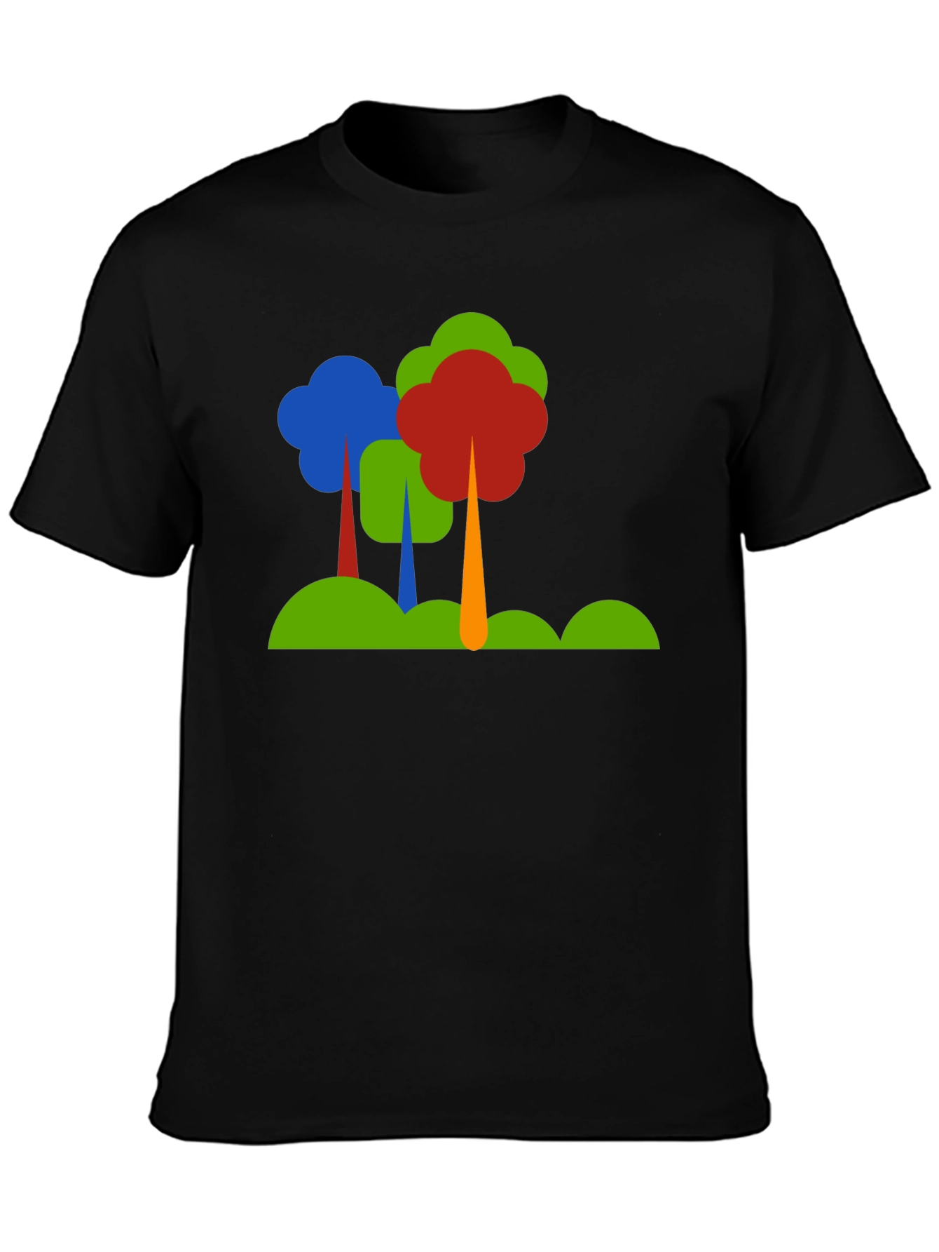 Abstract Tree Graphic Black T-Shirt