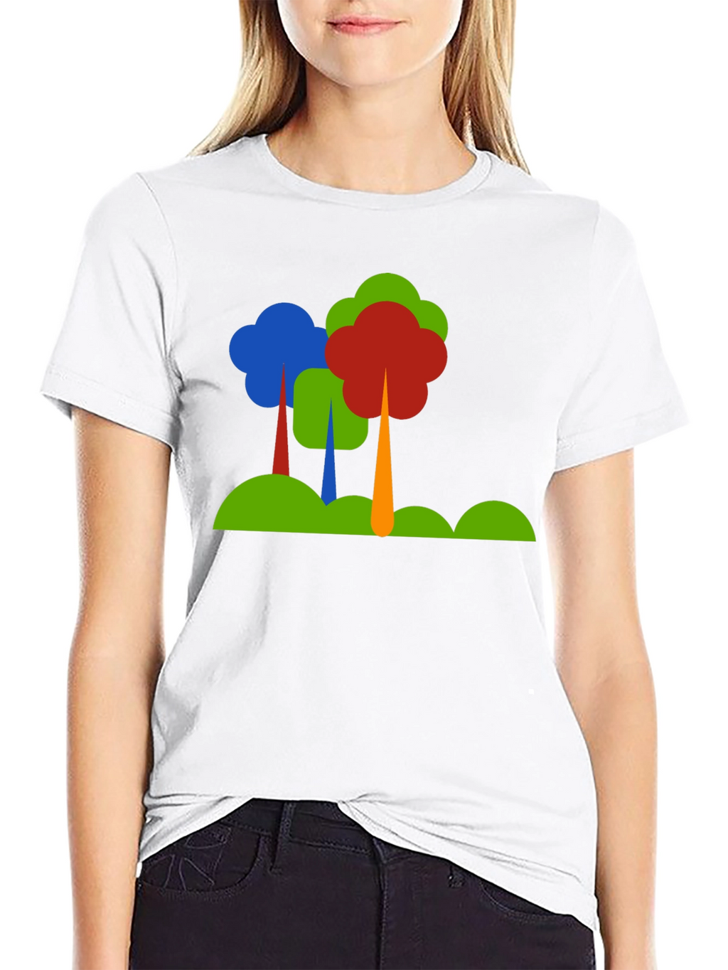 Abstract Tree Graphic Black T-Shirt