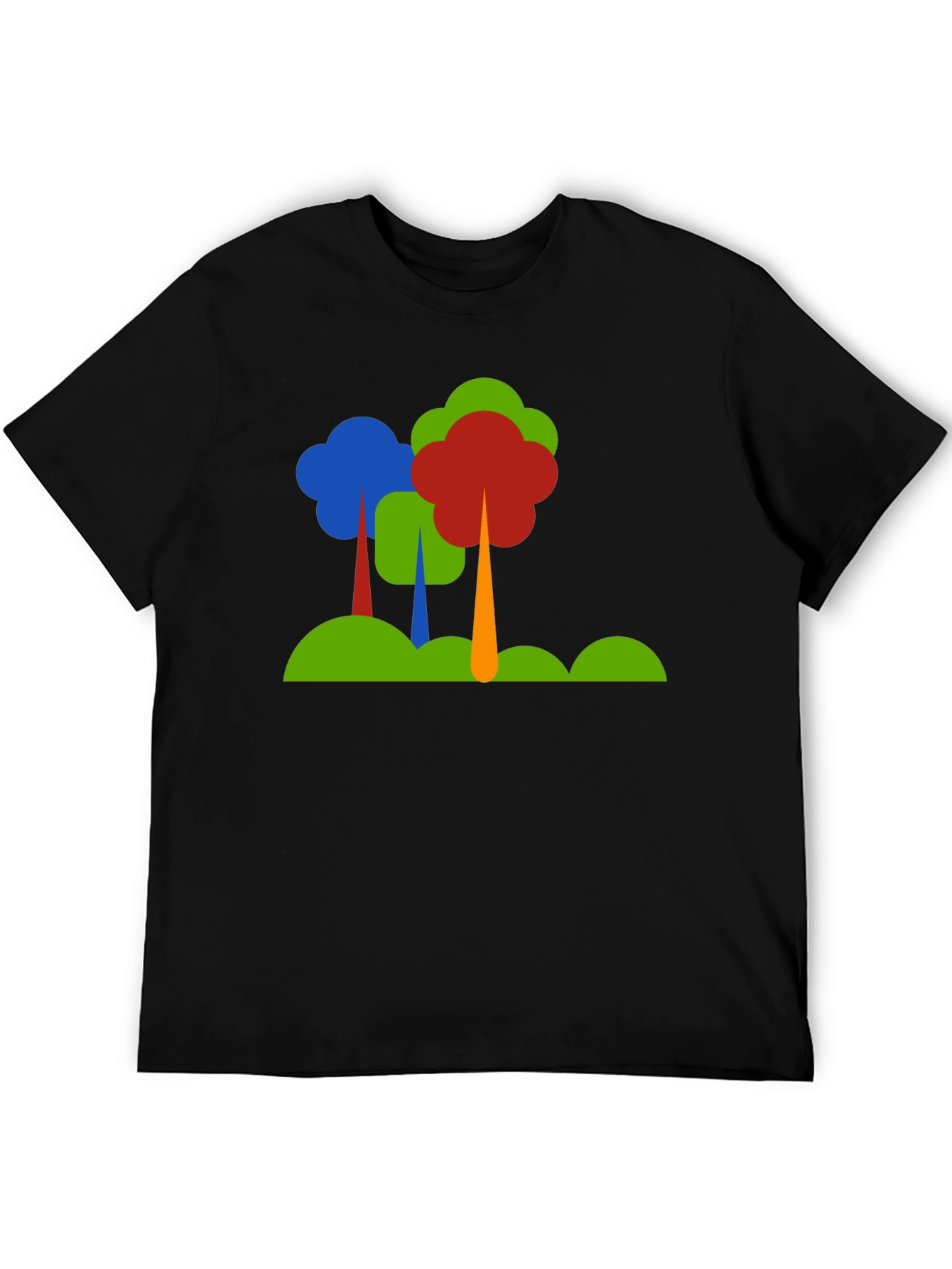 Abstract Tree Graphic Black T-Shirt