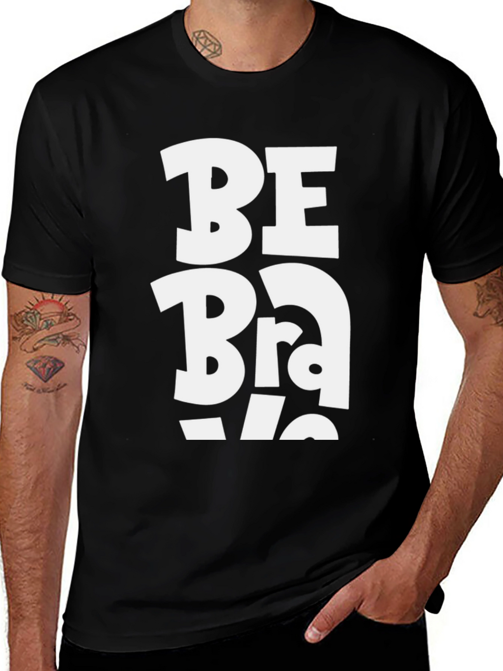 Be Brave T-Shirt - Black Graphic Tee