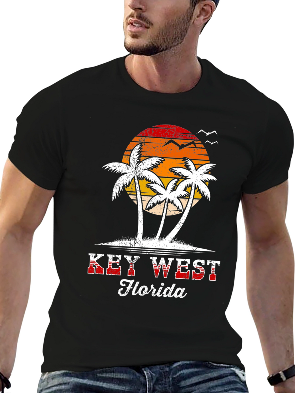 Key West Florida Palm Tree Graphic Tee