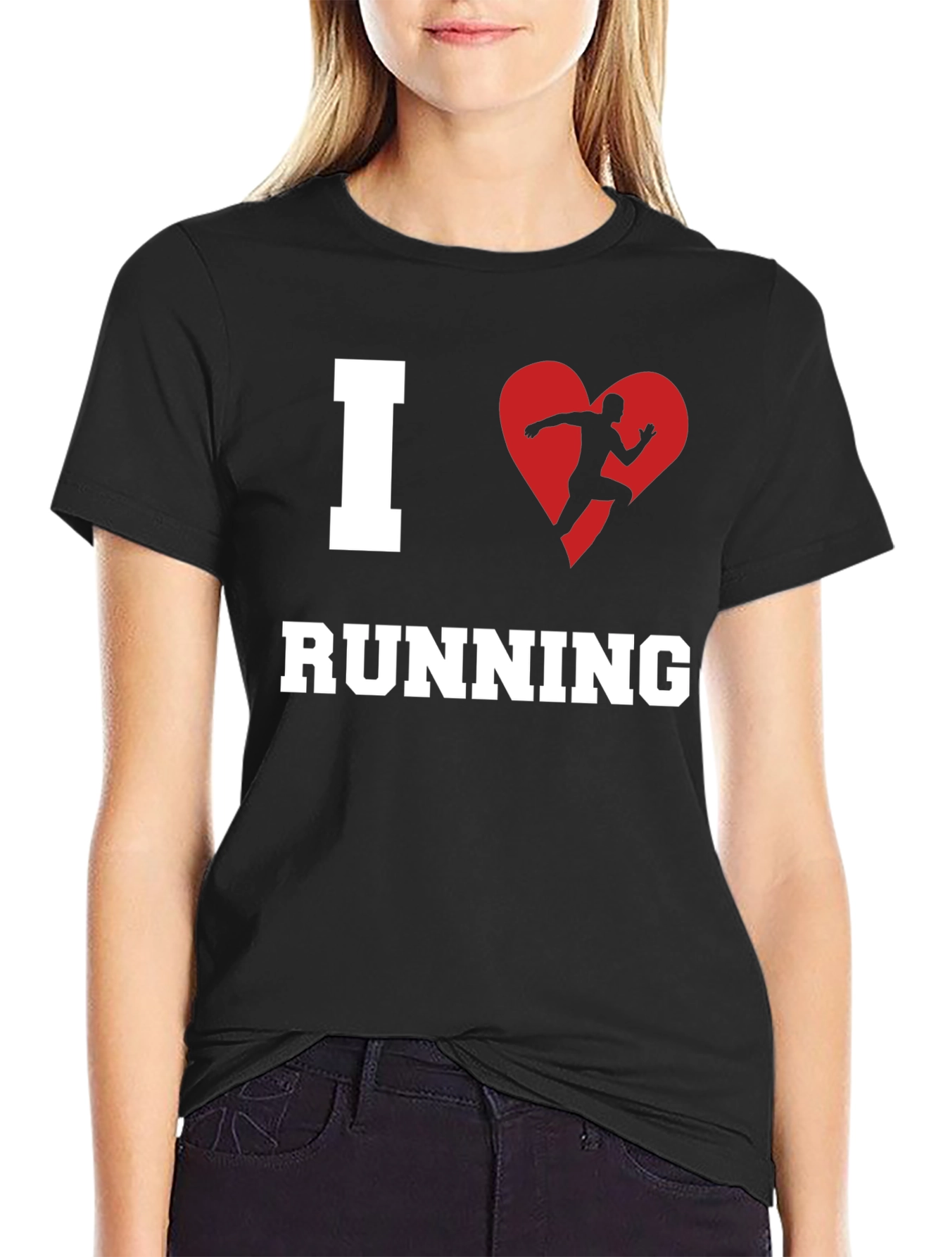 I Heart Running T-Shirt - Black