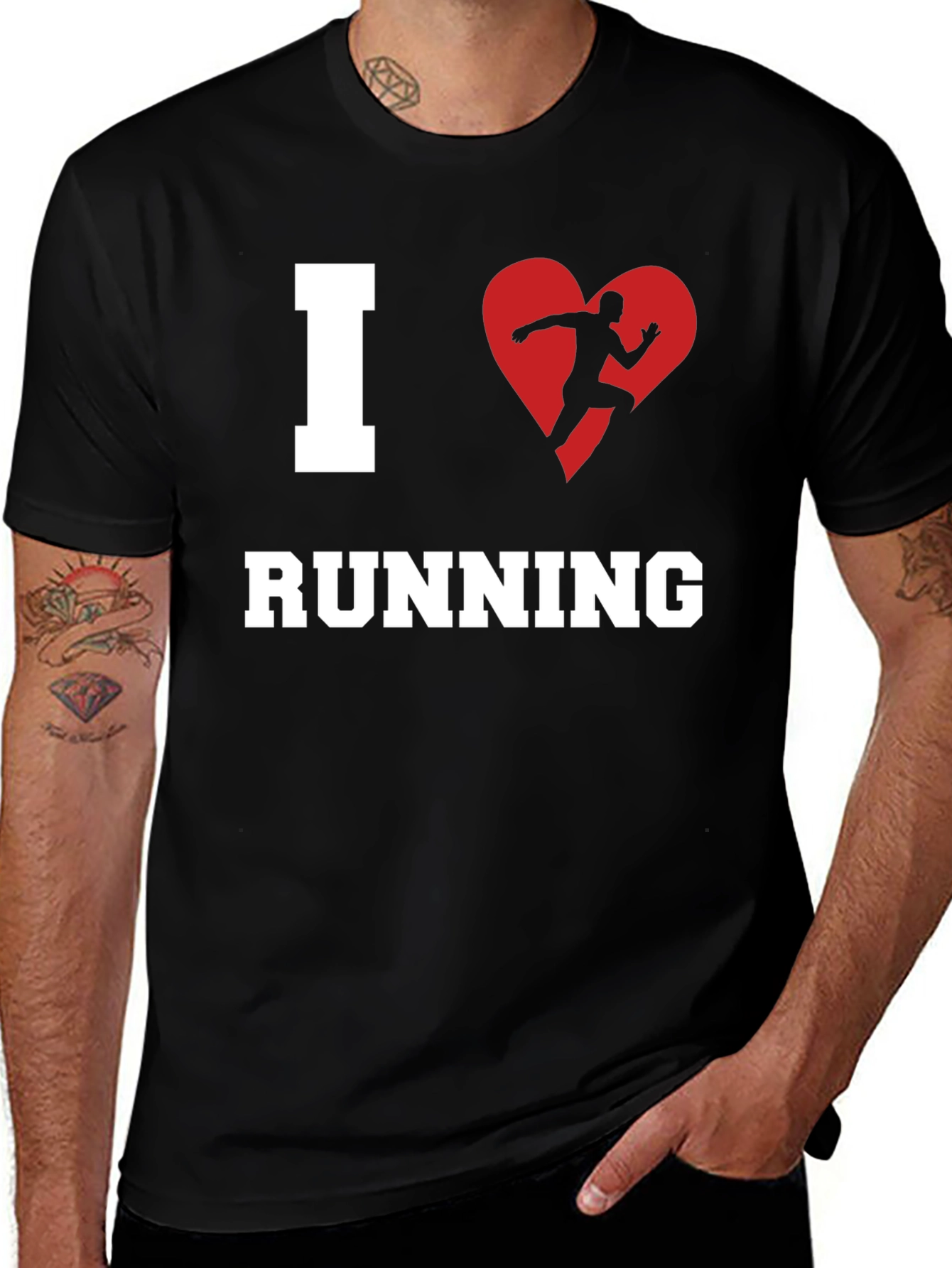 I Heart Running T-Shirt - Black
