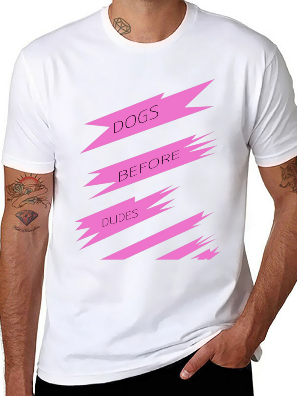 Dogs Before Dudes Graphic Tee - Black