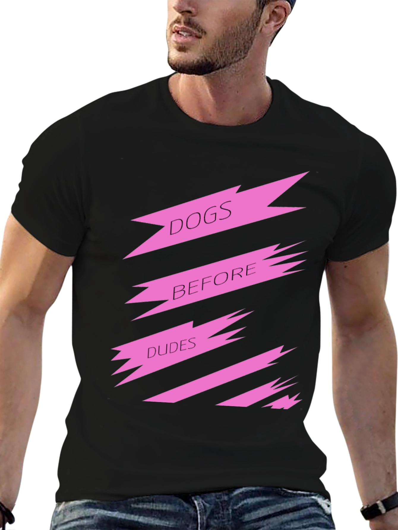 Dogs Before Dudes Graphic Tee - Black