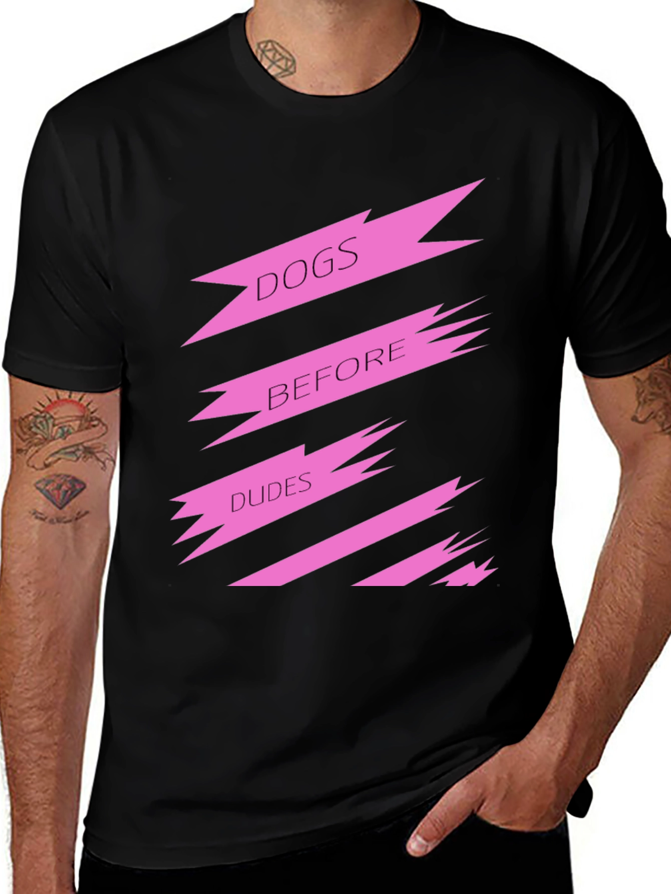 Dogs Before Dudes Graphic Tee - Black