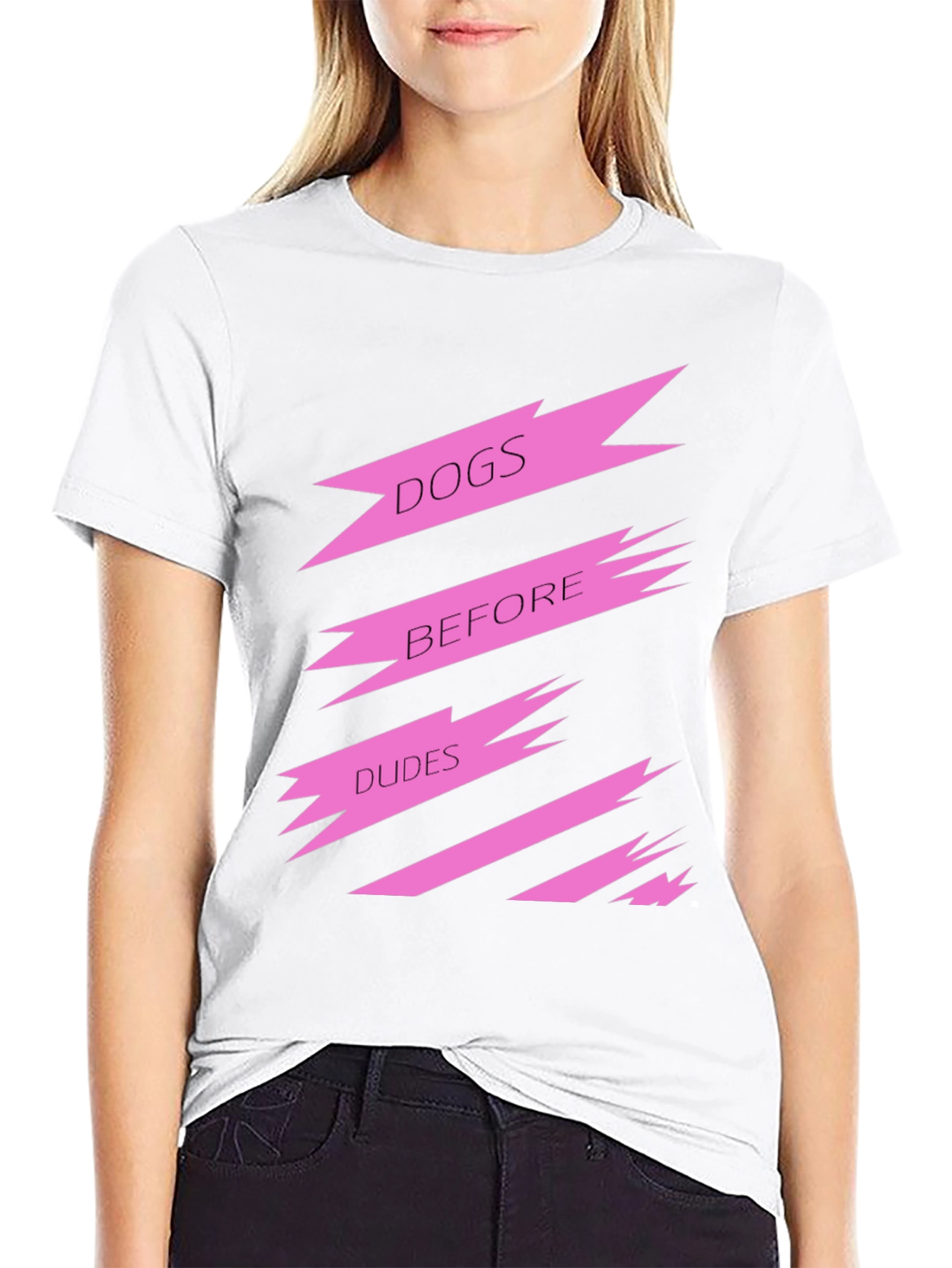 Dogs Before Dudes Graphic Tee - Black