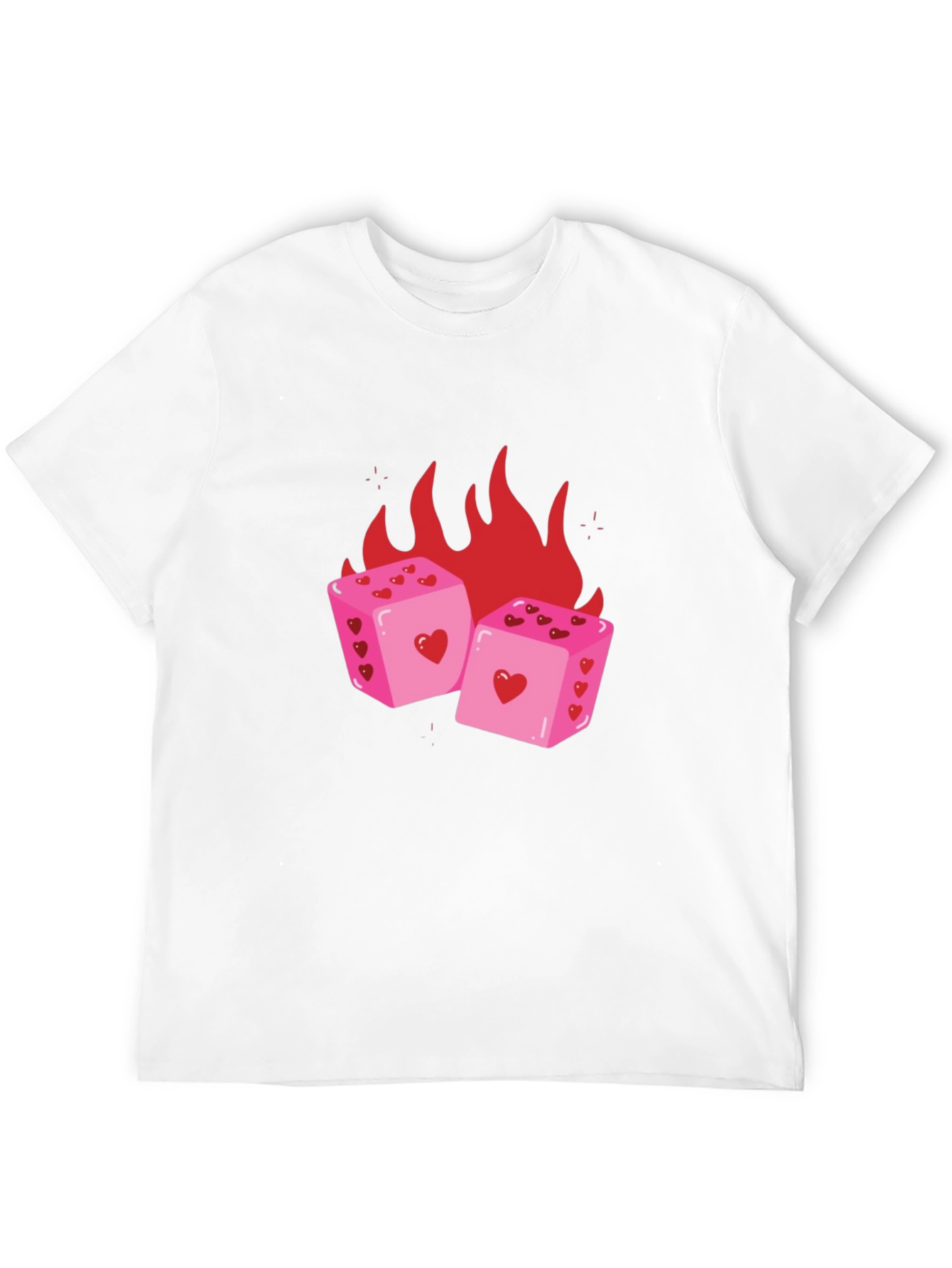 Heart Dice on Fire T-Shirt - Luck & Love Graphic Tee