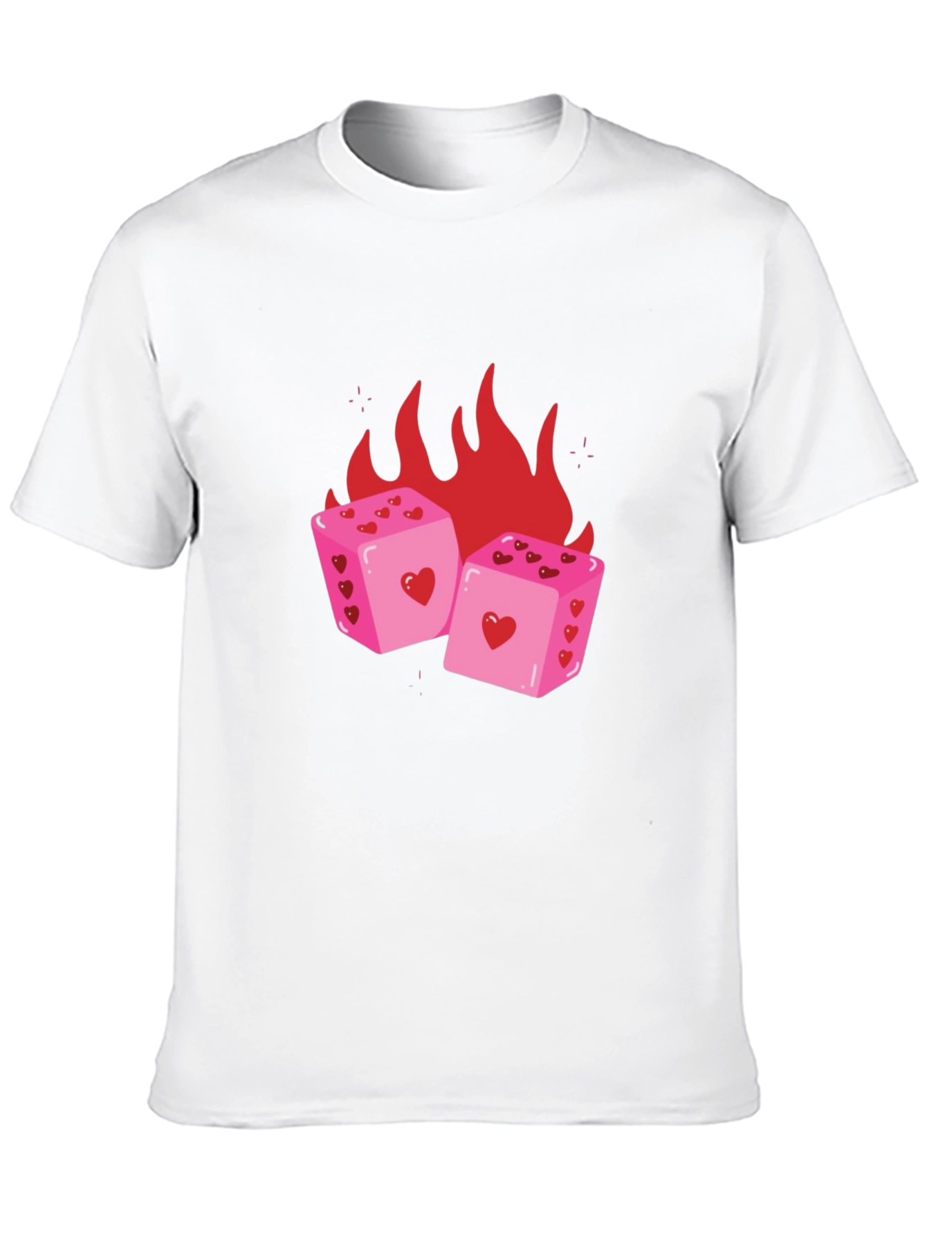 Heart Dice on Fire T-Shirt - Luck & Love Graphic Tee