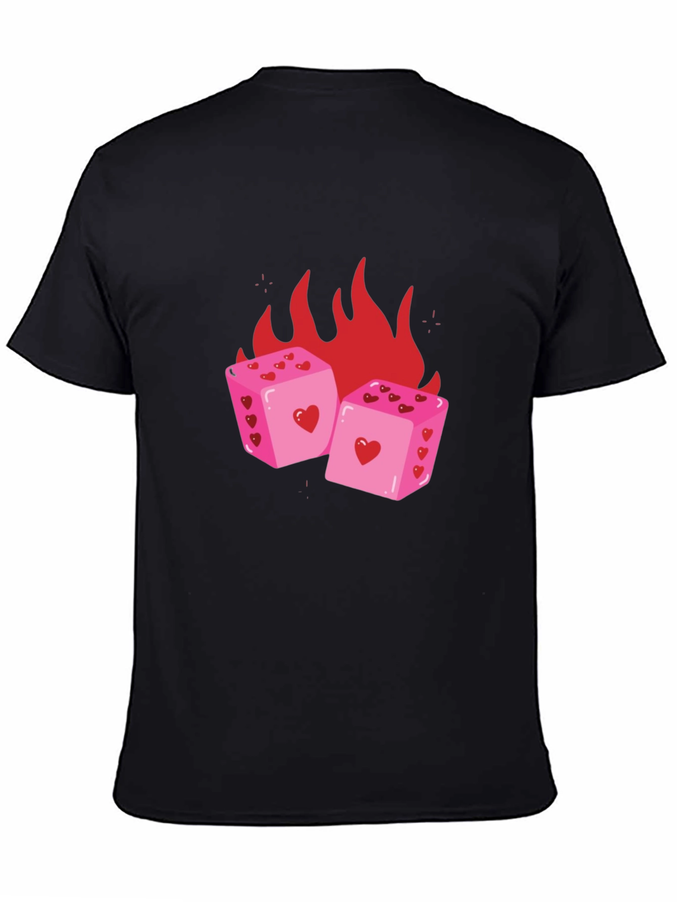 Heart Dice on Fire T-Shirt - Luck & Love Graphic Tee