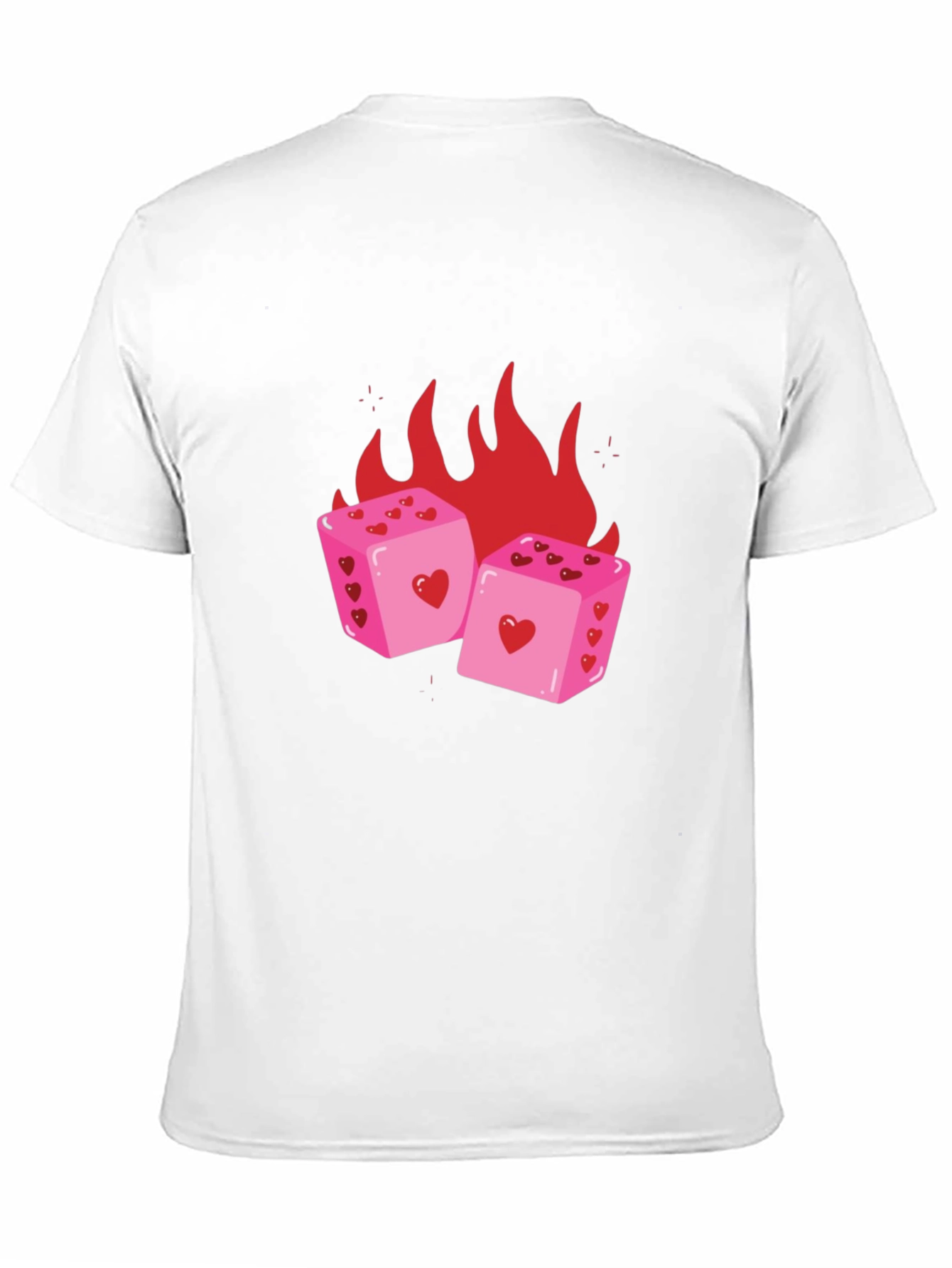 Heart Dice on Fire T-Shirt - Luck & Love Graphic Tee