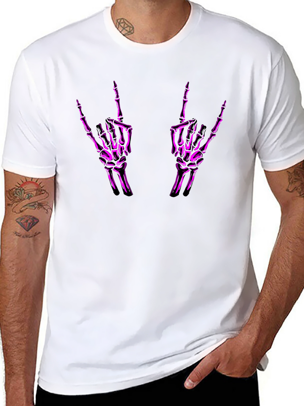 Rock On Skeleton Hand Graphic Tee