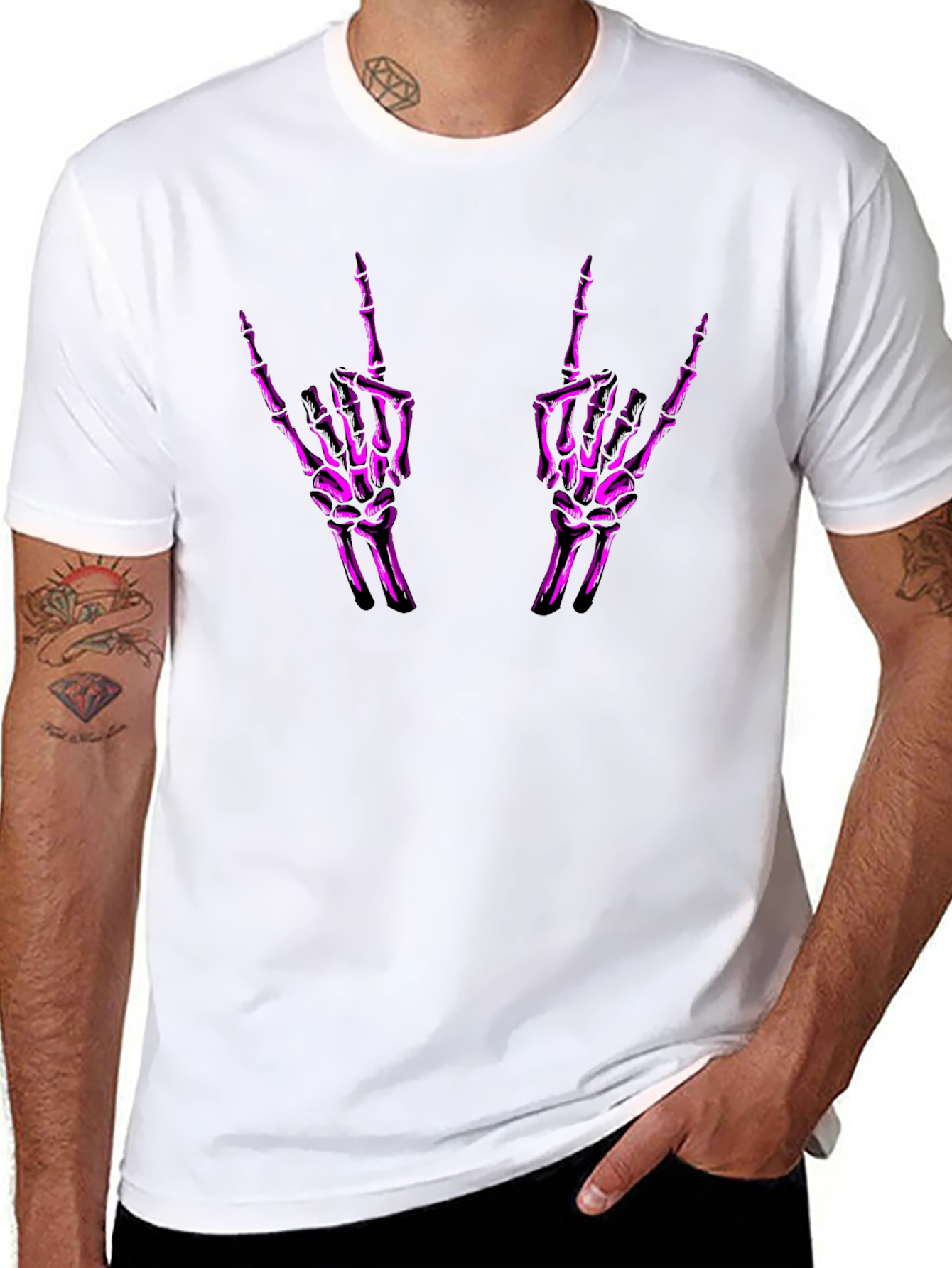 Rock On Skeleton Hand Graphic Tee