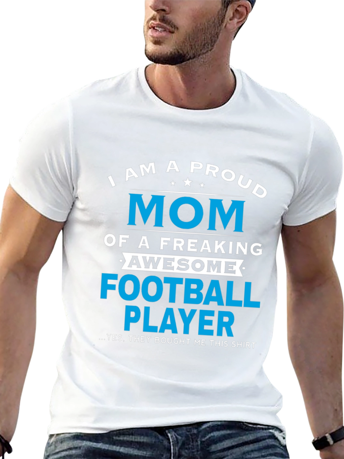 Proud Mom of Football Player Graphic T-Shirt