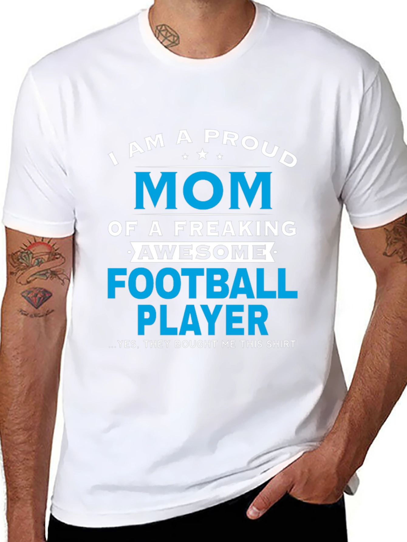 Proud Mom of Football Player Graphic T-Shirt
