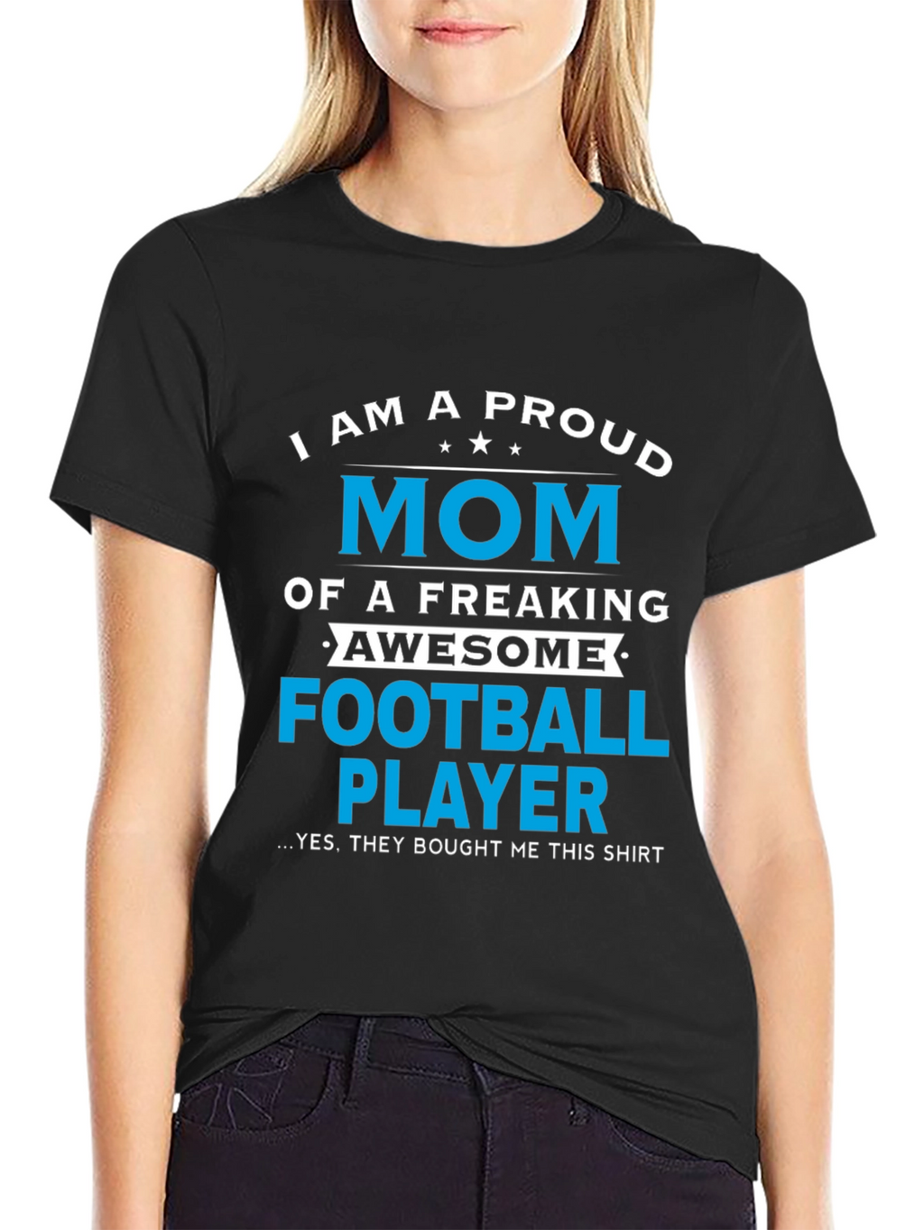 Proud Mom of Football Player Graphic T-Shirt