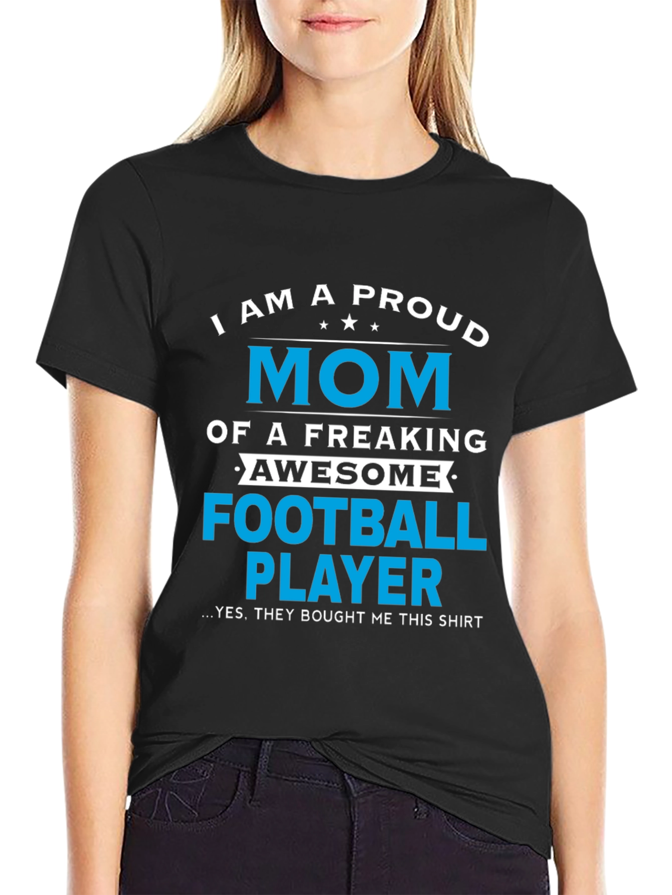 Proud Mom of Football Player Graphic T-Shirt