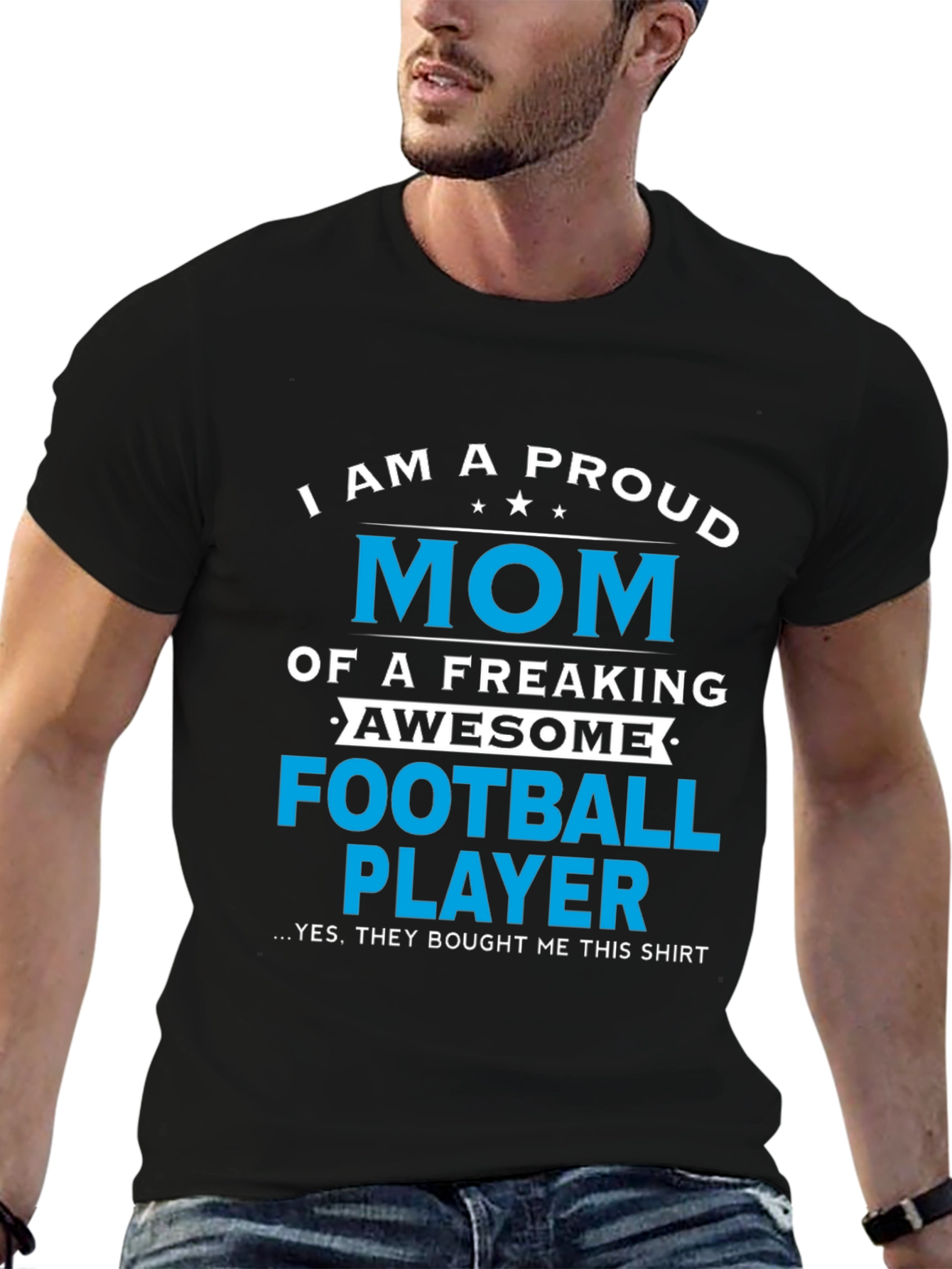 Proud Mom of Football Player Graphic T-Shirt