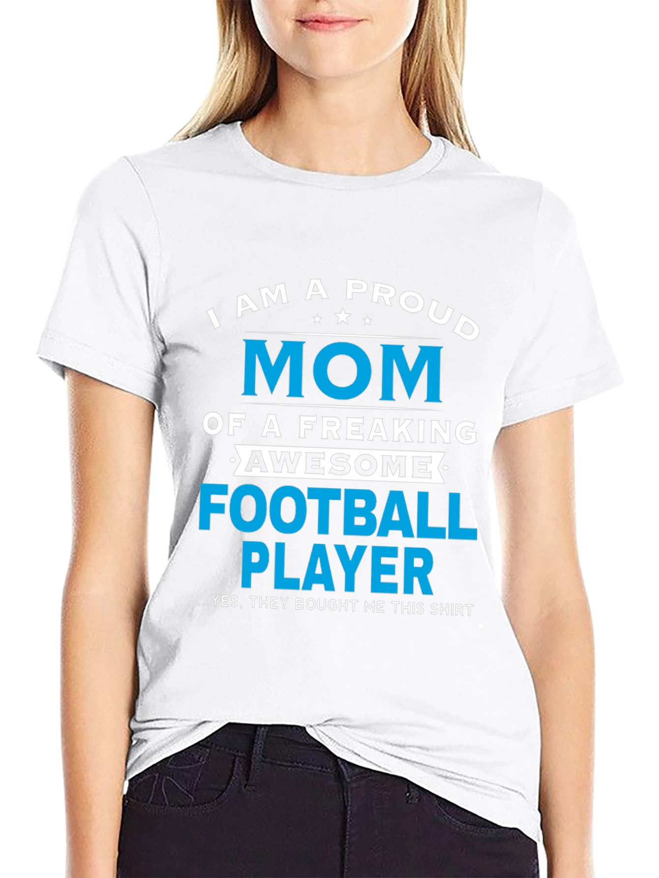 Proud Mom of Football Player Graphic T-Shirt