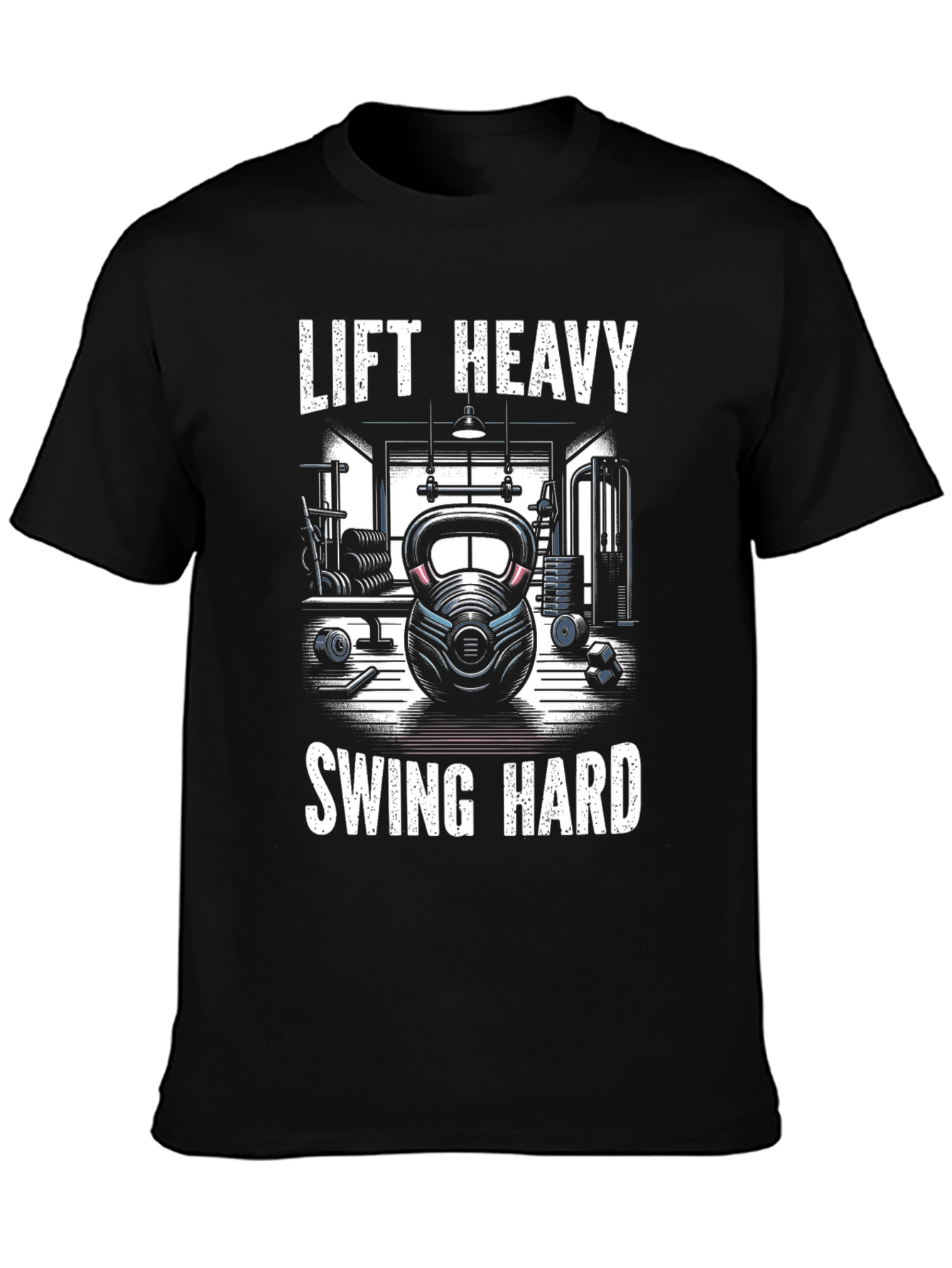 Lift Heavy Swing Hard Graphic Tee - Gym Workout Shirt
