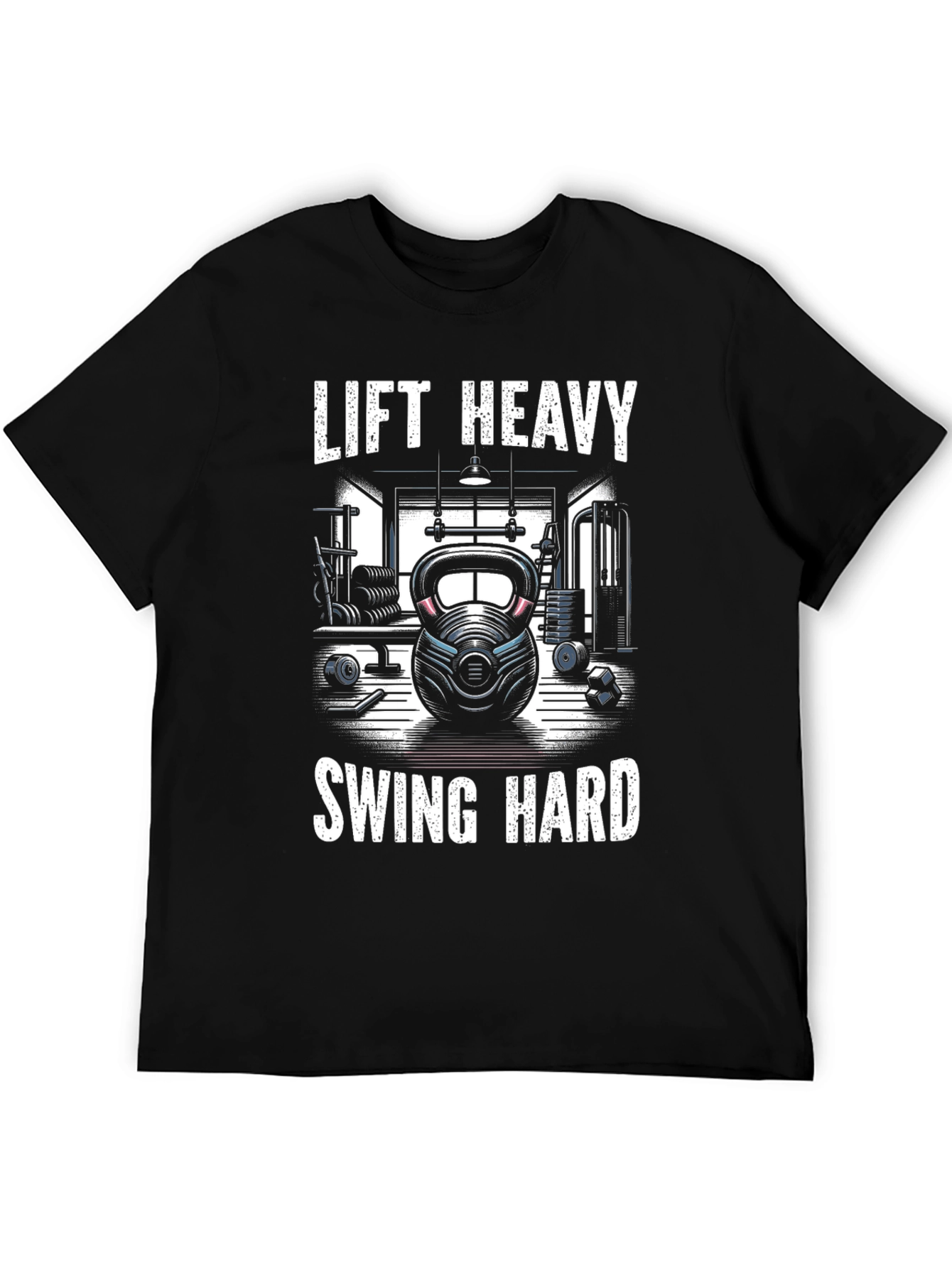 Lift Heavy Swing Hard Graphic Tee - Gym Workout Shirt
