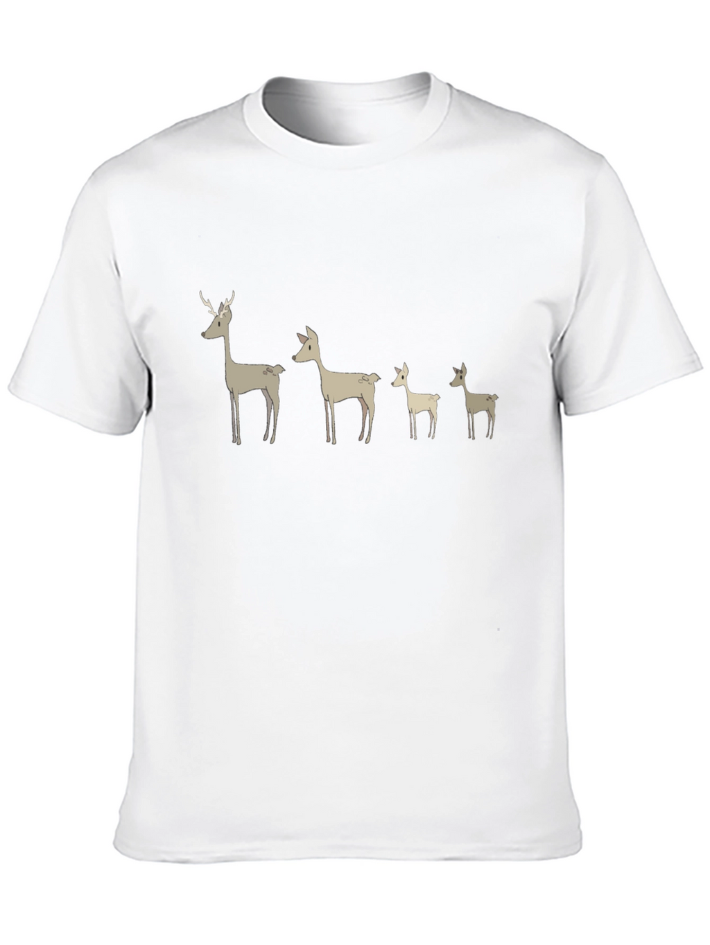 Deer Family Graphic T-Shirt - Black