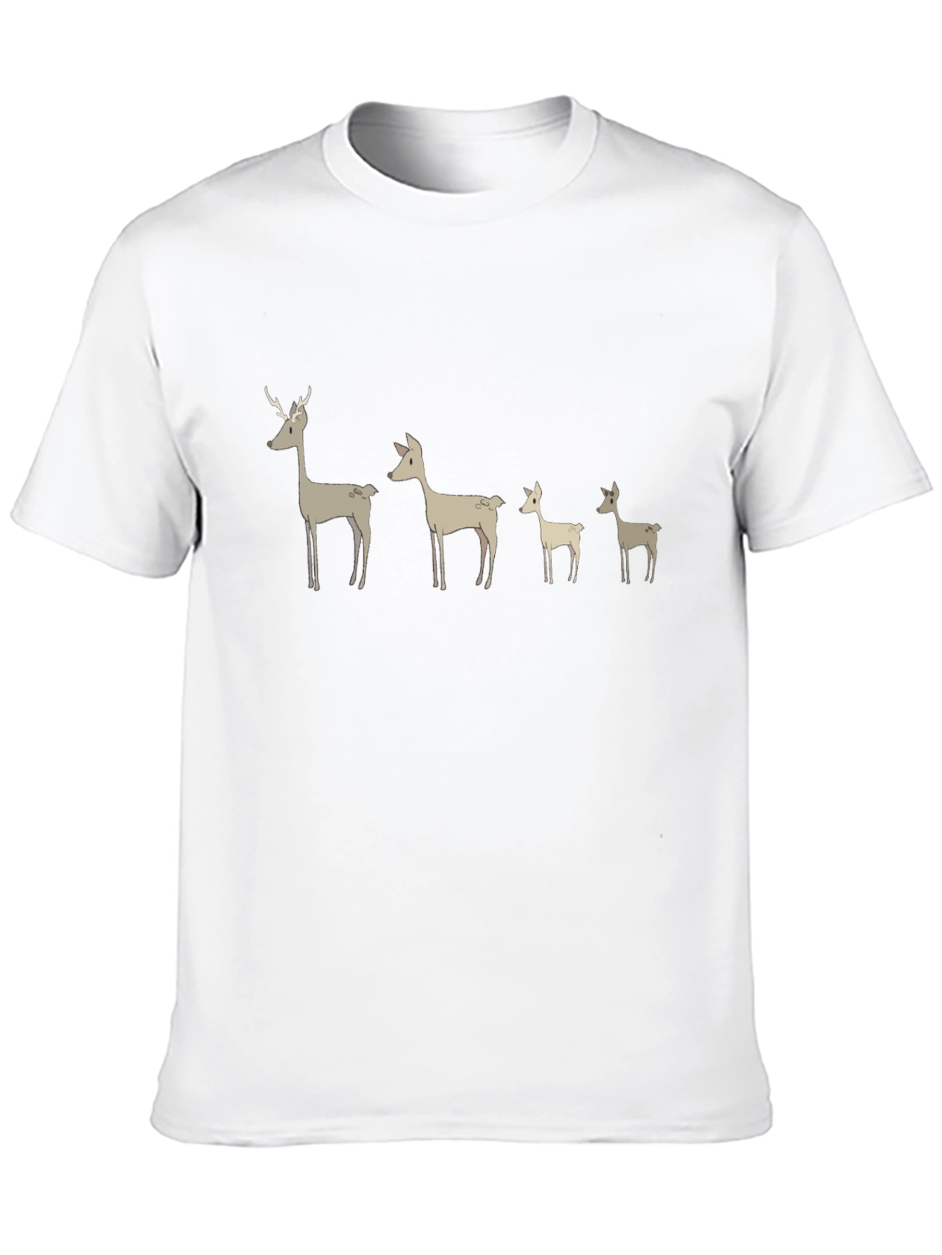 Deer Family Graphic T-Shirt - Black