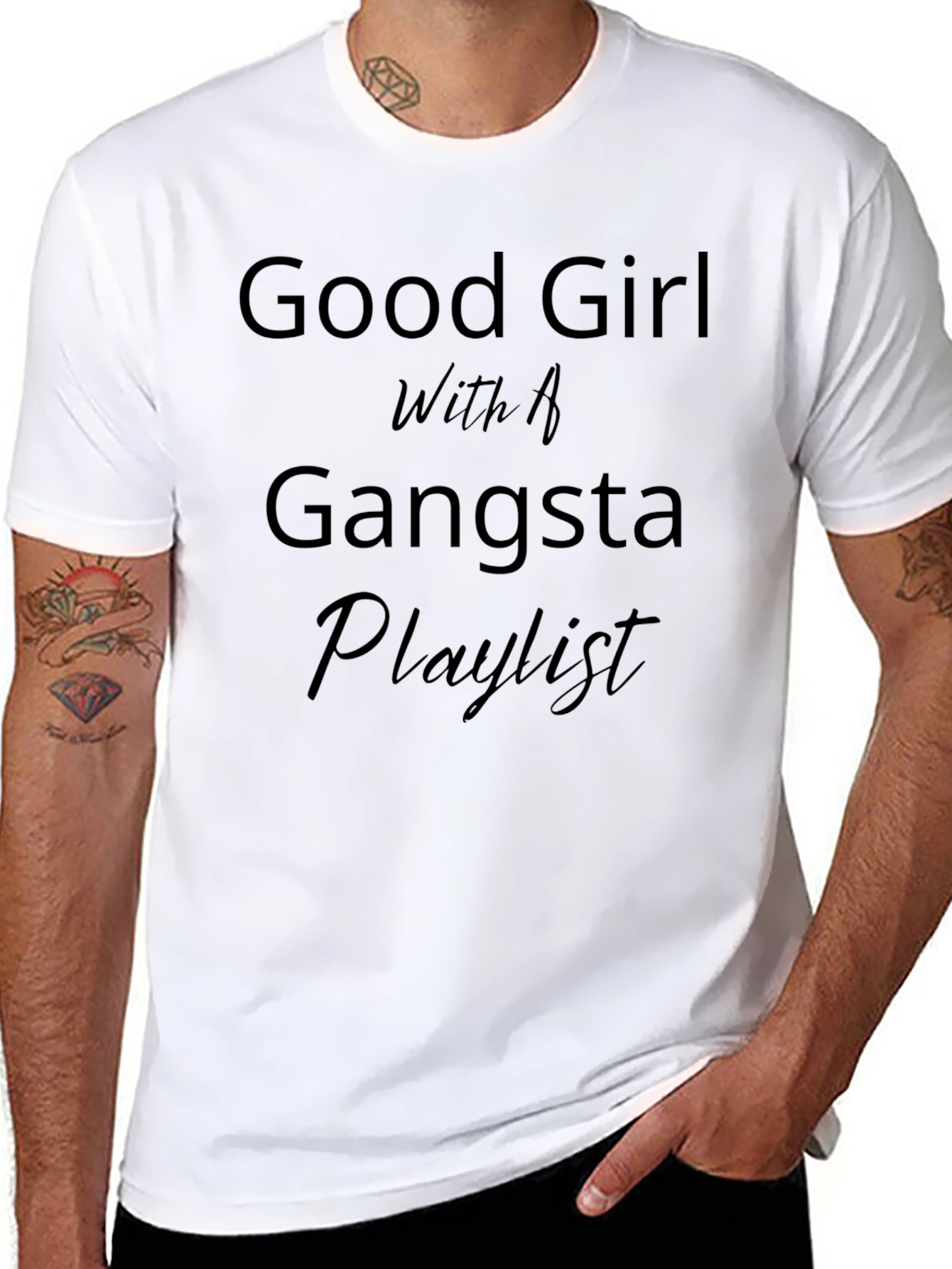 Good Girl Gangsta Playlist Black T-Shirt