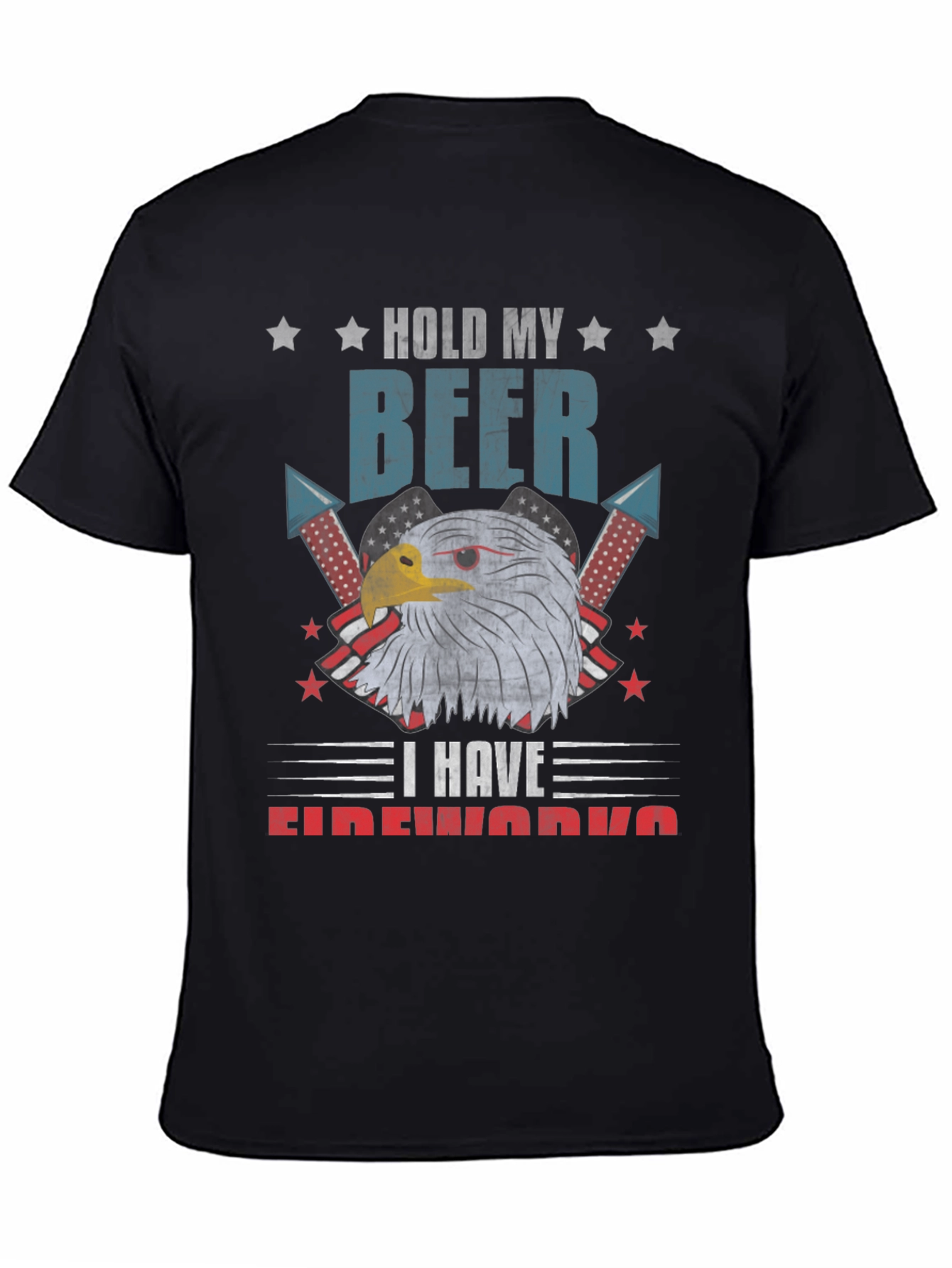 Hold My Beer Fireworks Patriotic Eagle T-Shirt