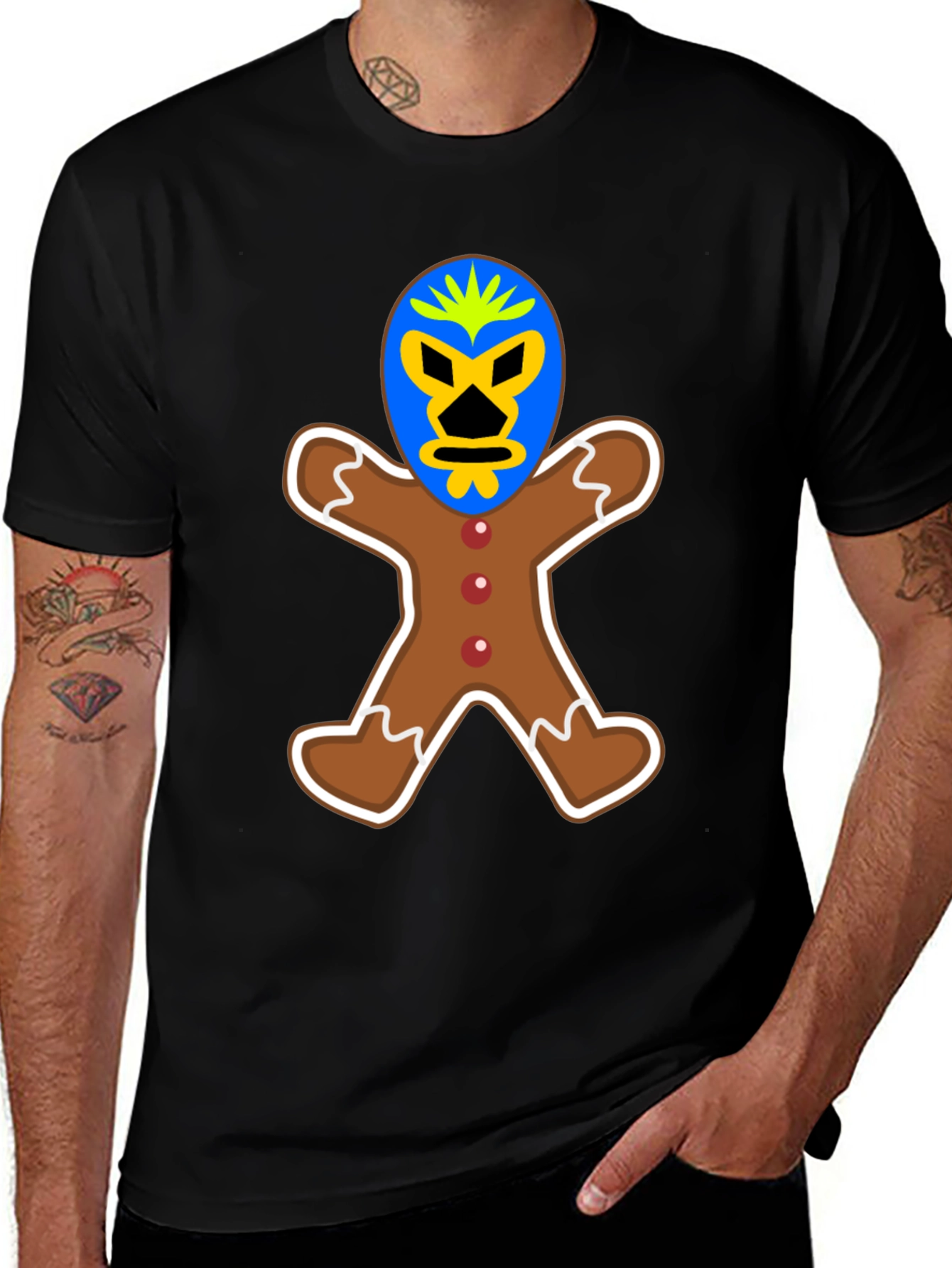 Gingerbread Luchador T-Shirt - Unique Design!