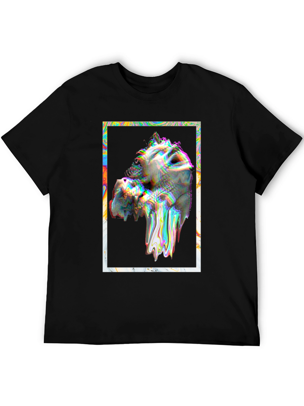 Glitch Art Graphic Tee - Black Unisex T-Shirt