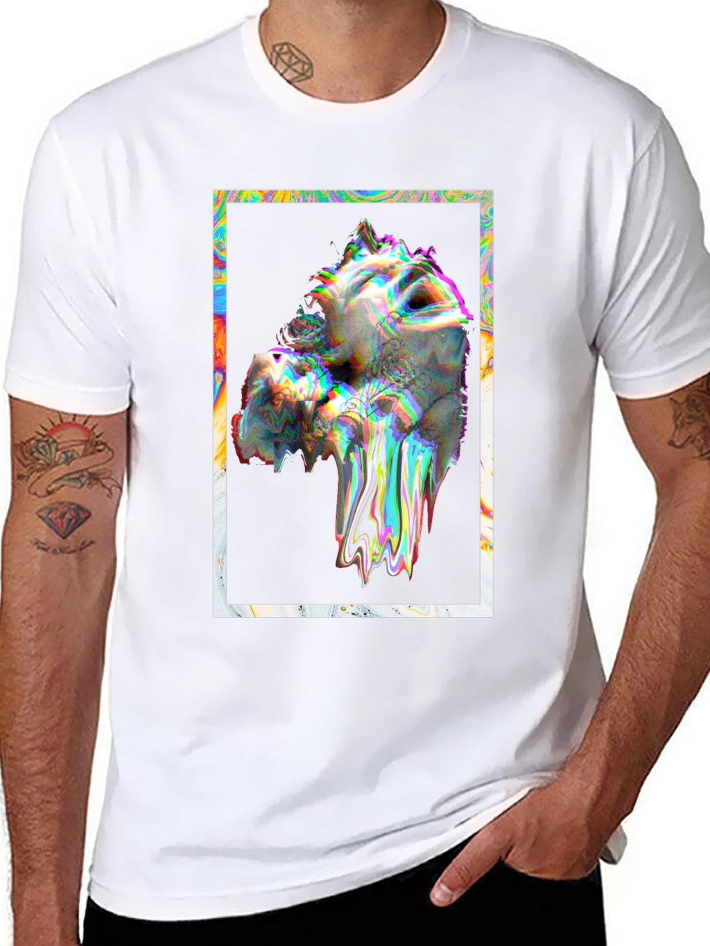 Glitch Art Graphic Tee - Black Unisex T-Shirt