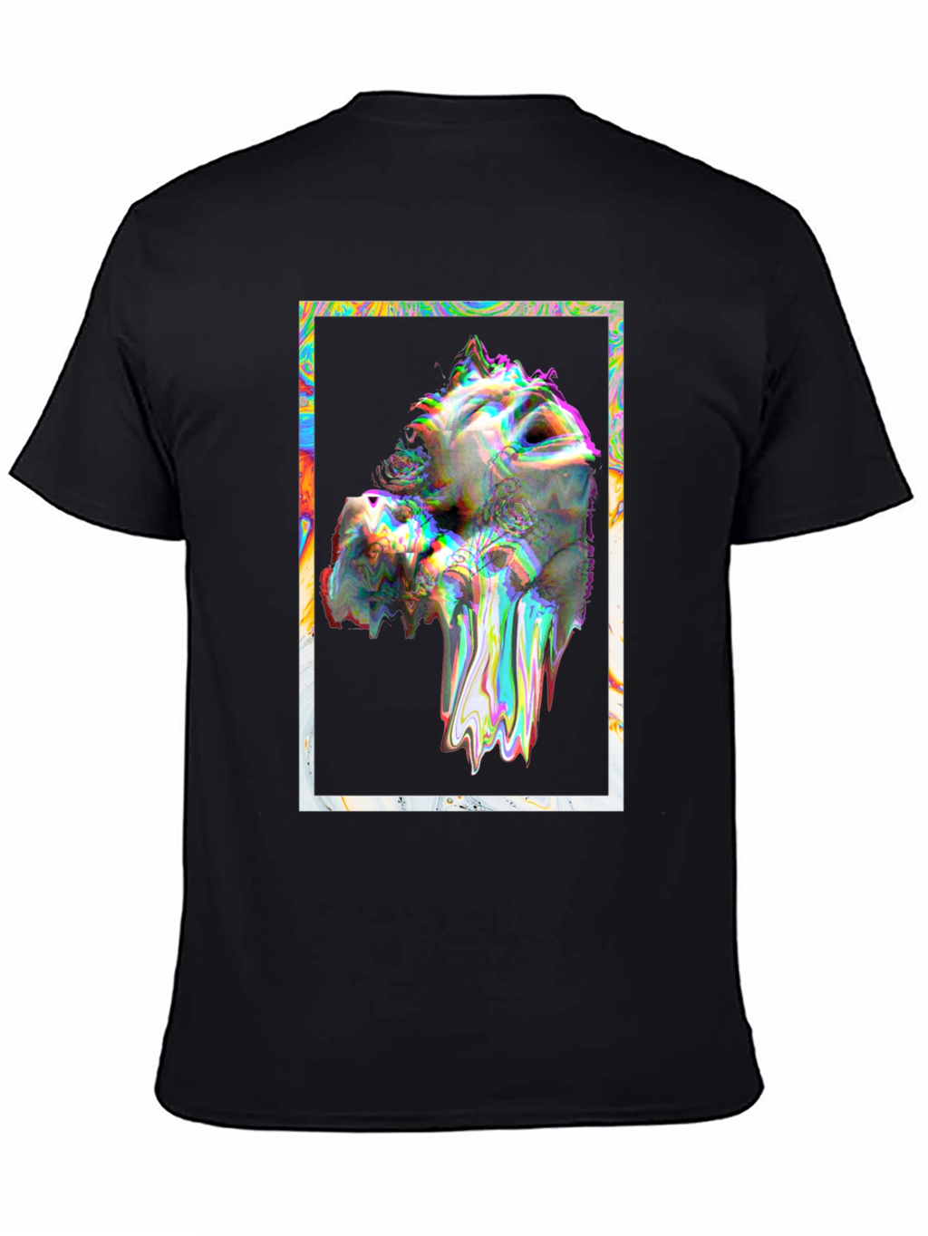 Glitch Art Graphic Tee - Black Unisex T-Shirt