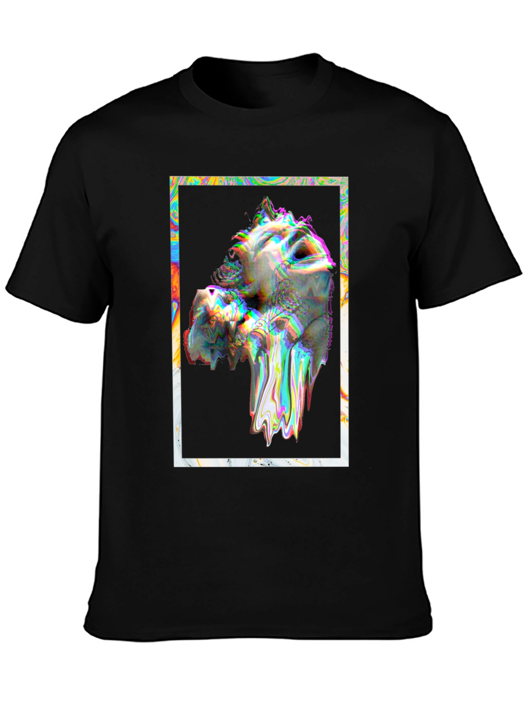 Glitch Art Graphic Tee - Black Unisex T-Shirt