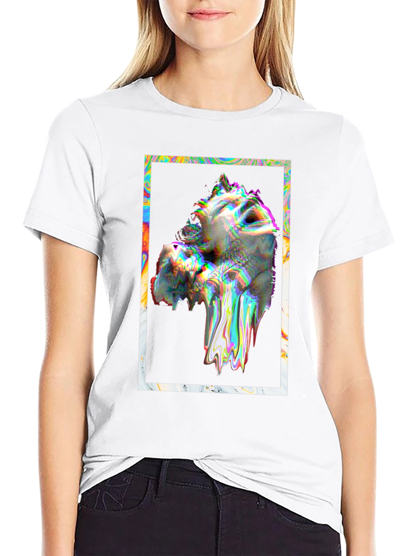 Glitch Art Graphic Tee - Black Unisex T-Shirt