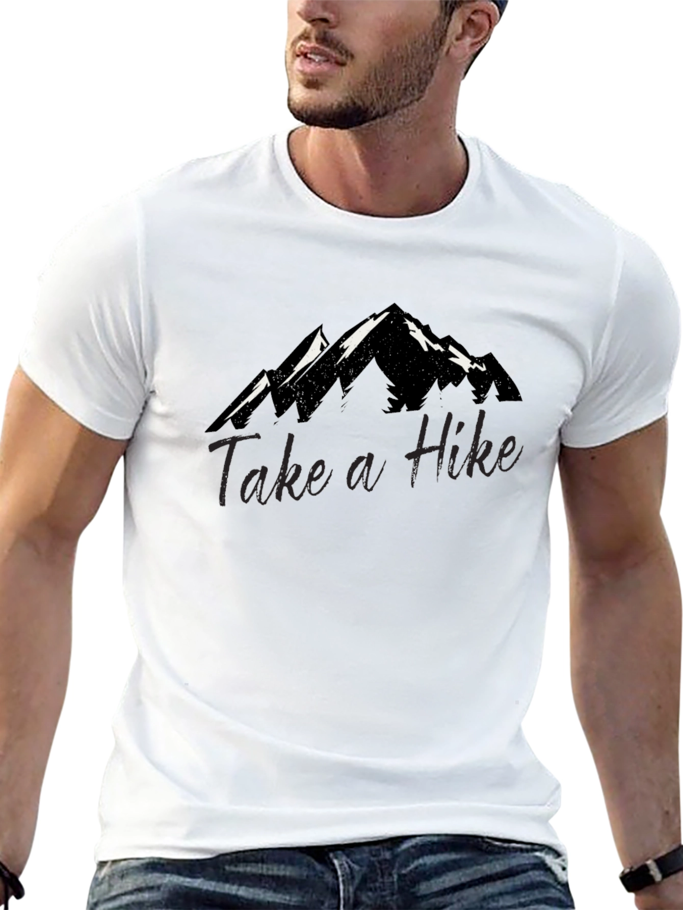 Take a Hike Graphic Tee - Mountain Design Black T-Shirt